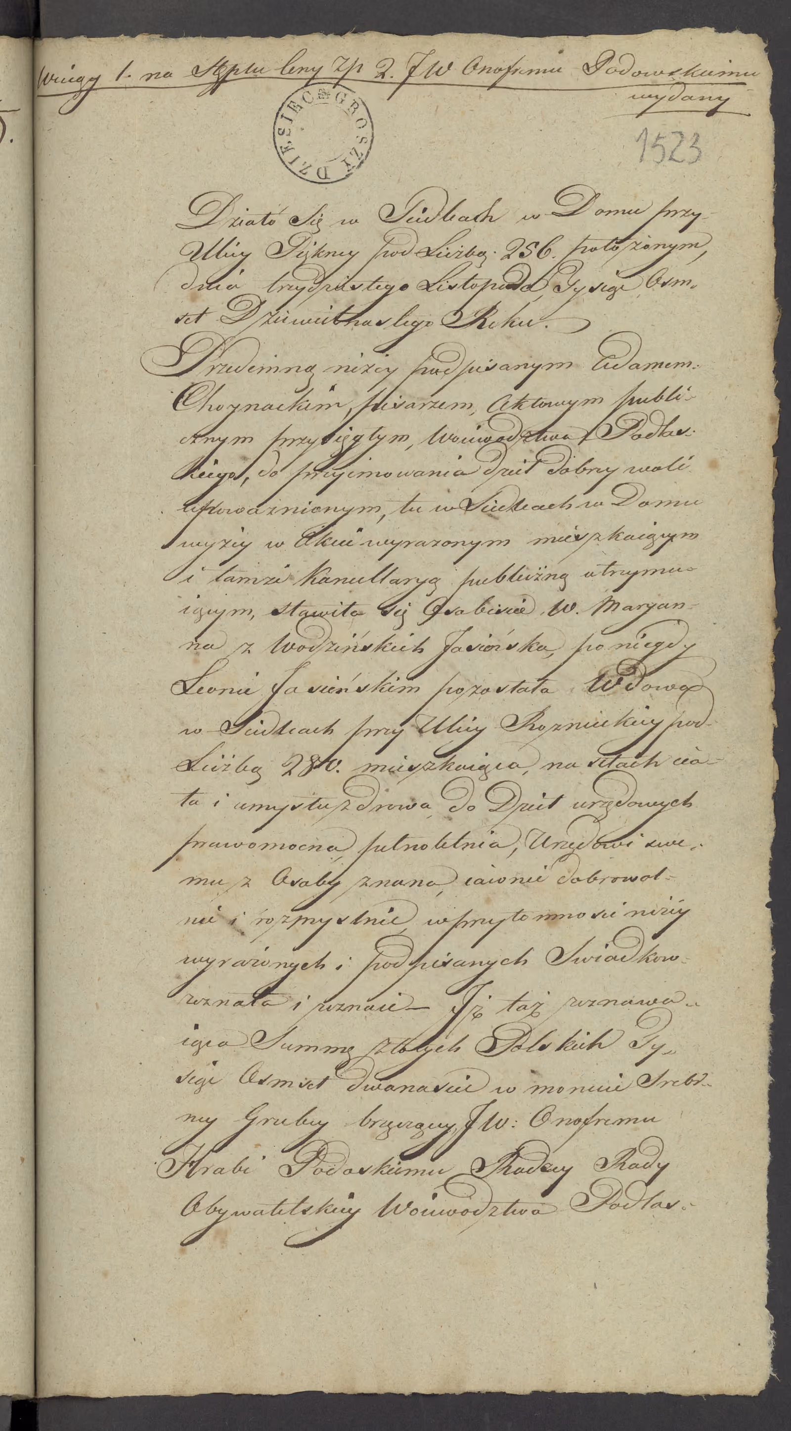 Chojnacki 488/1819, s. 1