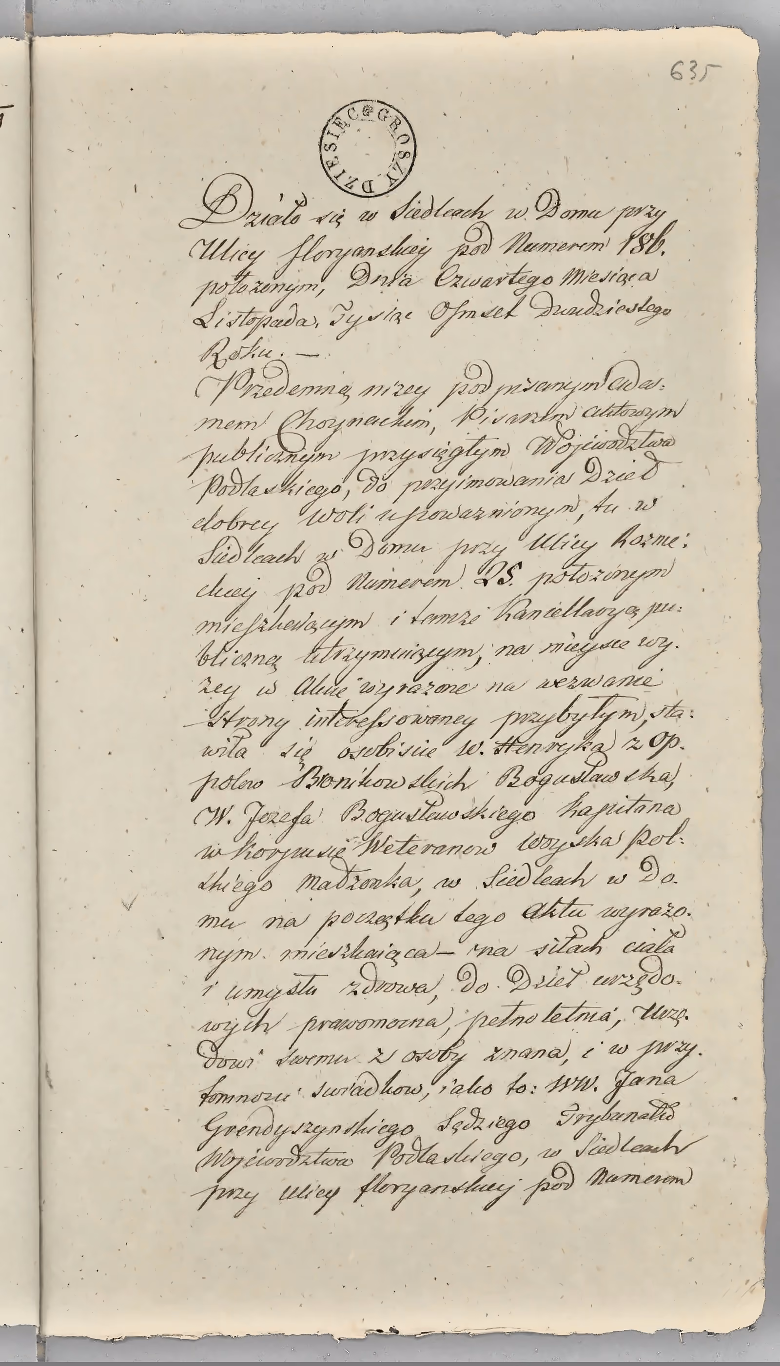 Chojnacki 258/1820, s. 1