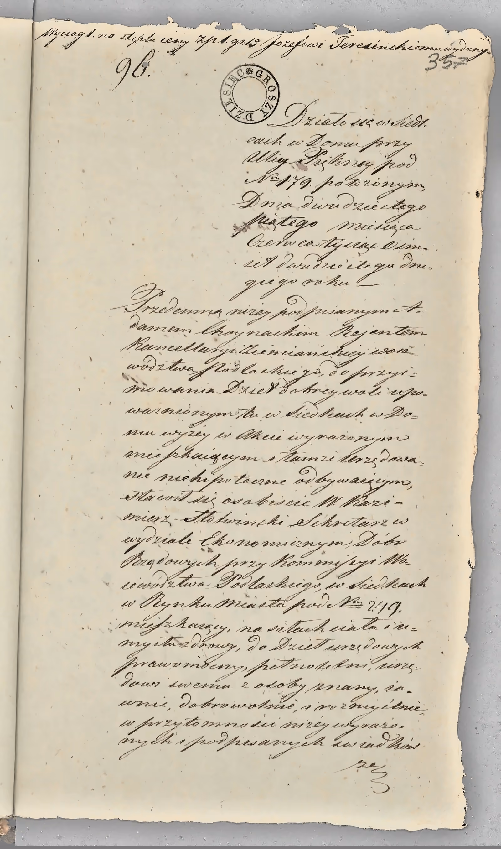 Chojnacki 96/1822, s. 1