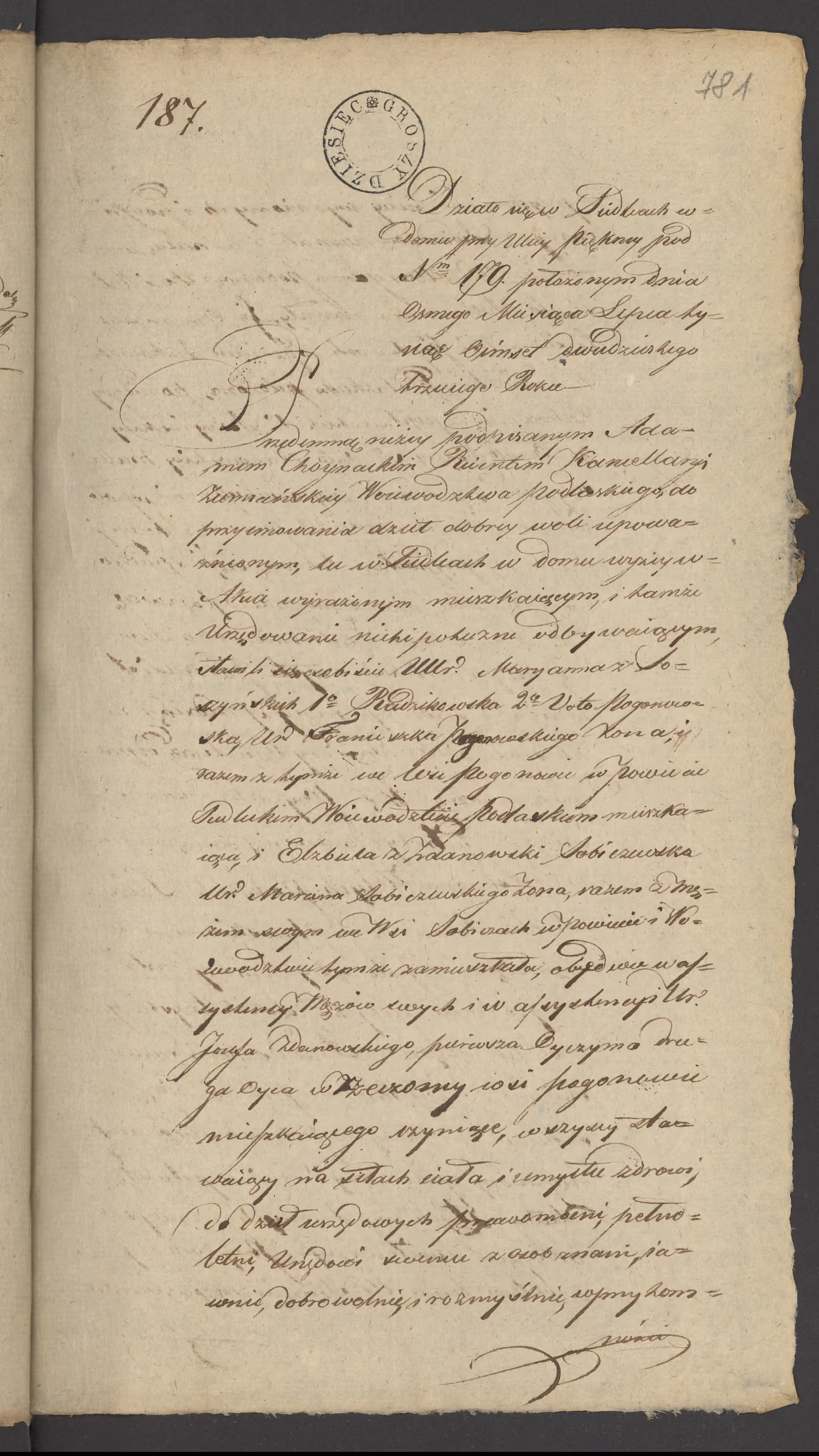 Chojnacki 187/1823, s. 1