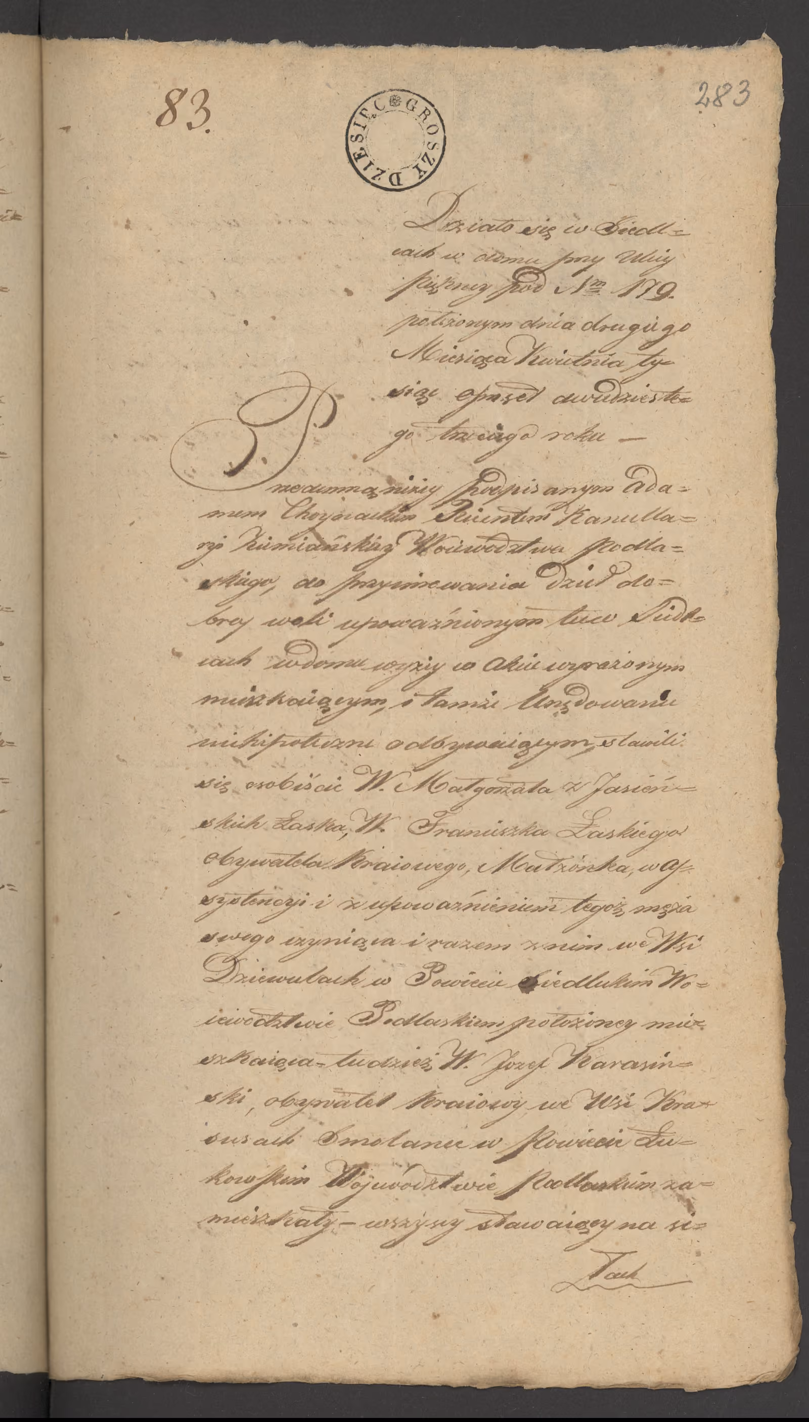 Chojnacki 83/1823, s. 1