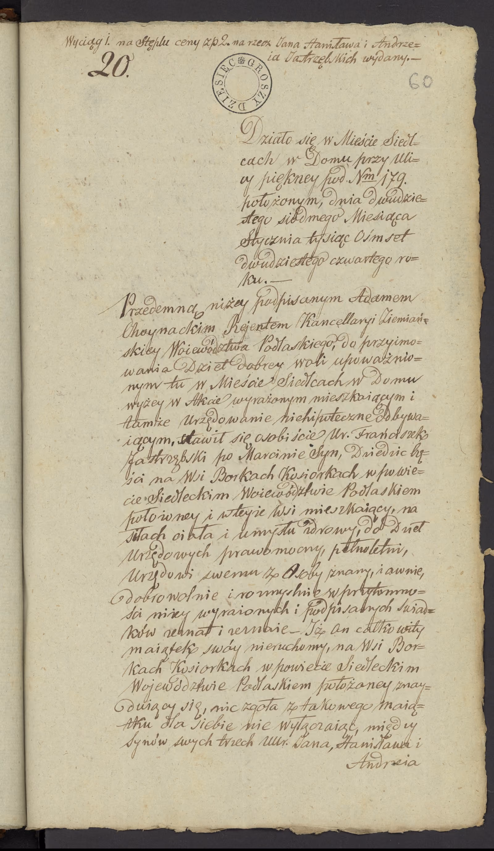Chojnacki 20/1824, s. 1