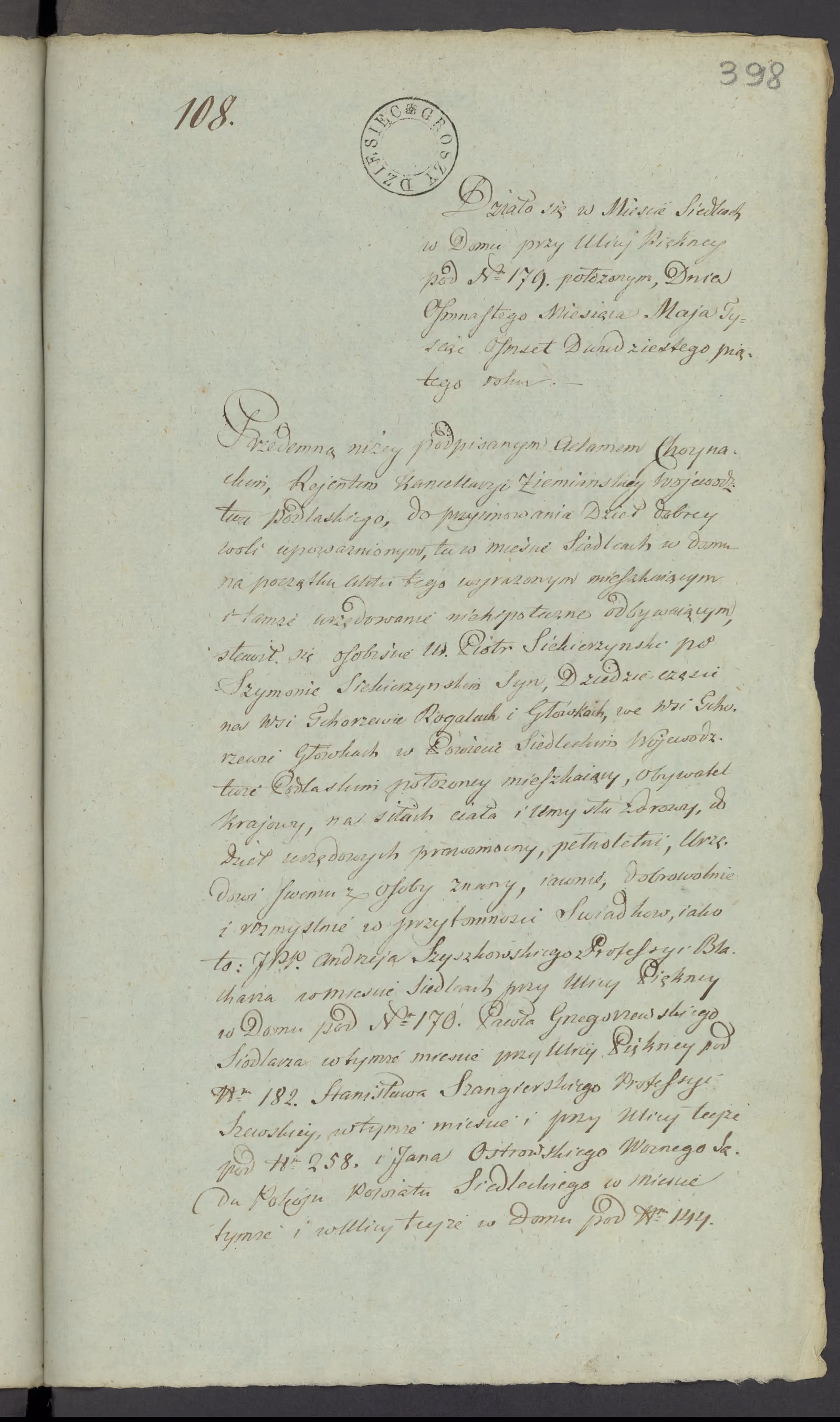Chojnacki 108/1825, s. 1