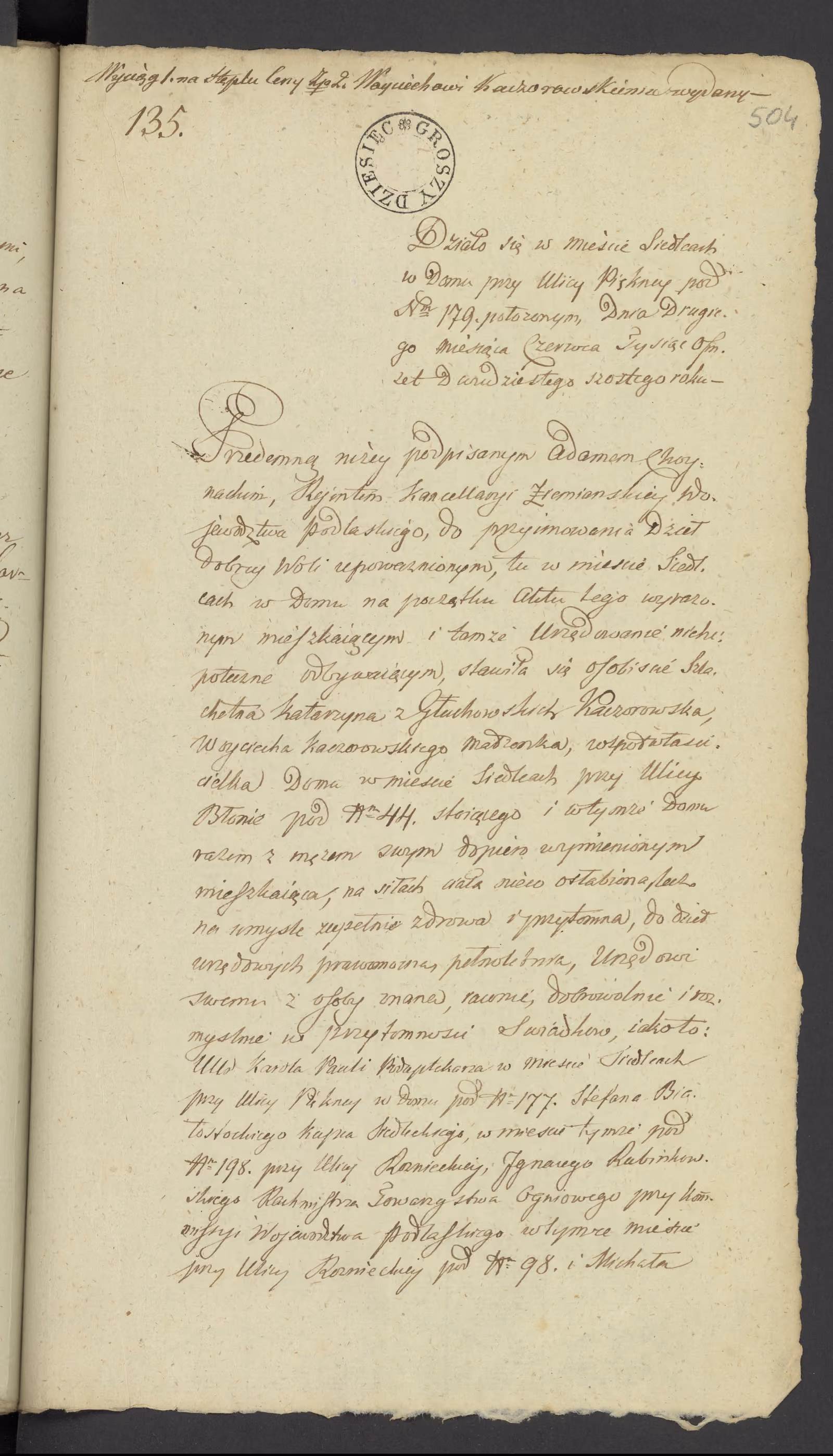 Chojnacki 135/1826, s. 1