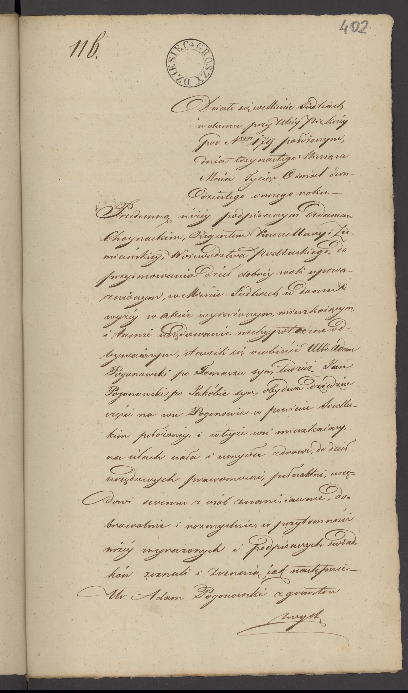 Chojnacki 116/1828, s. 1