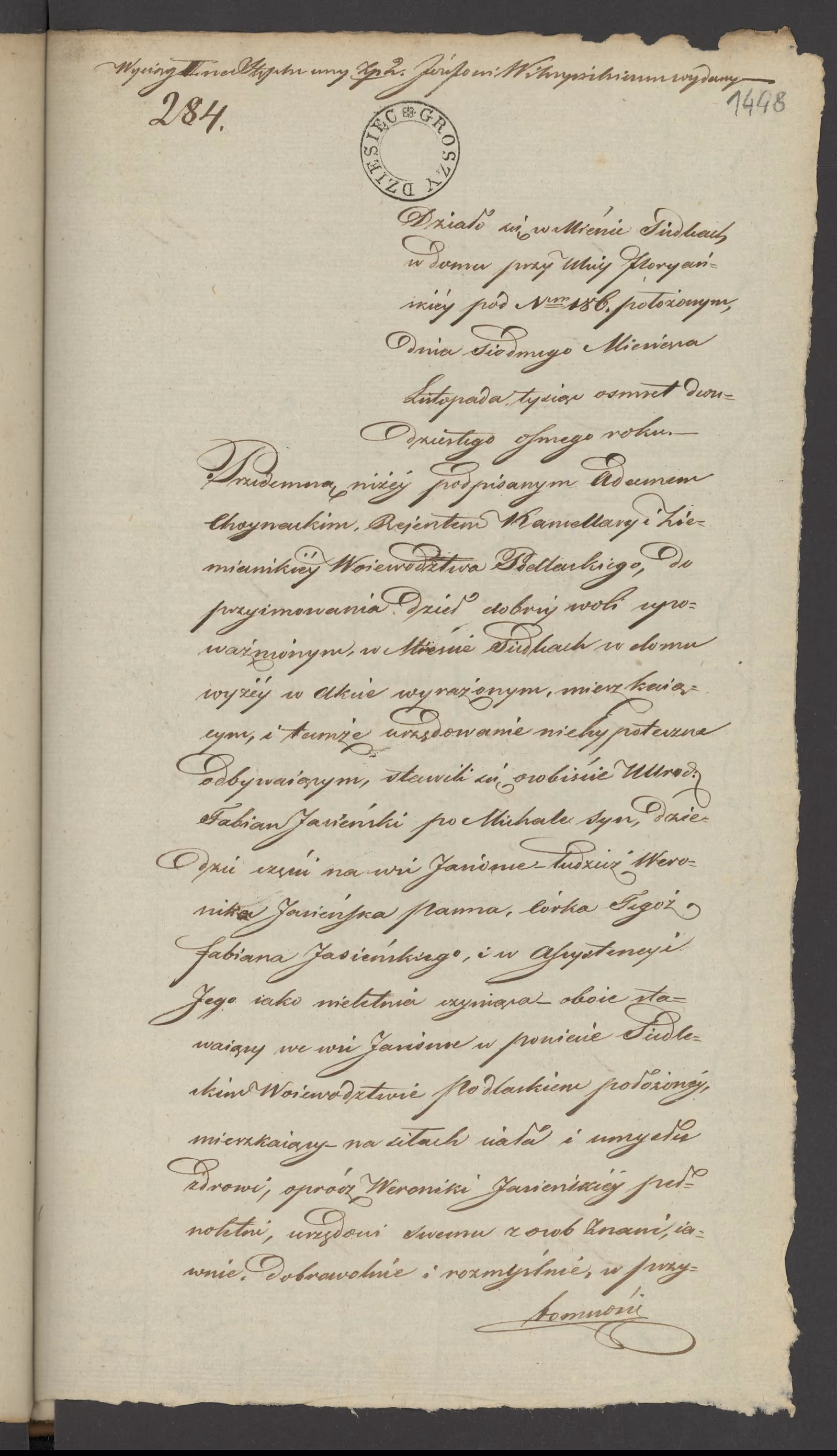 Chojnacki 284/1828, s. 1