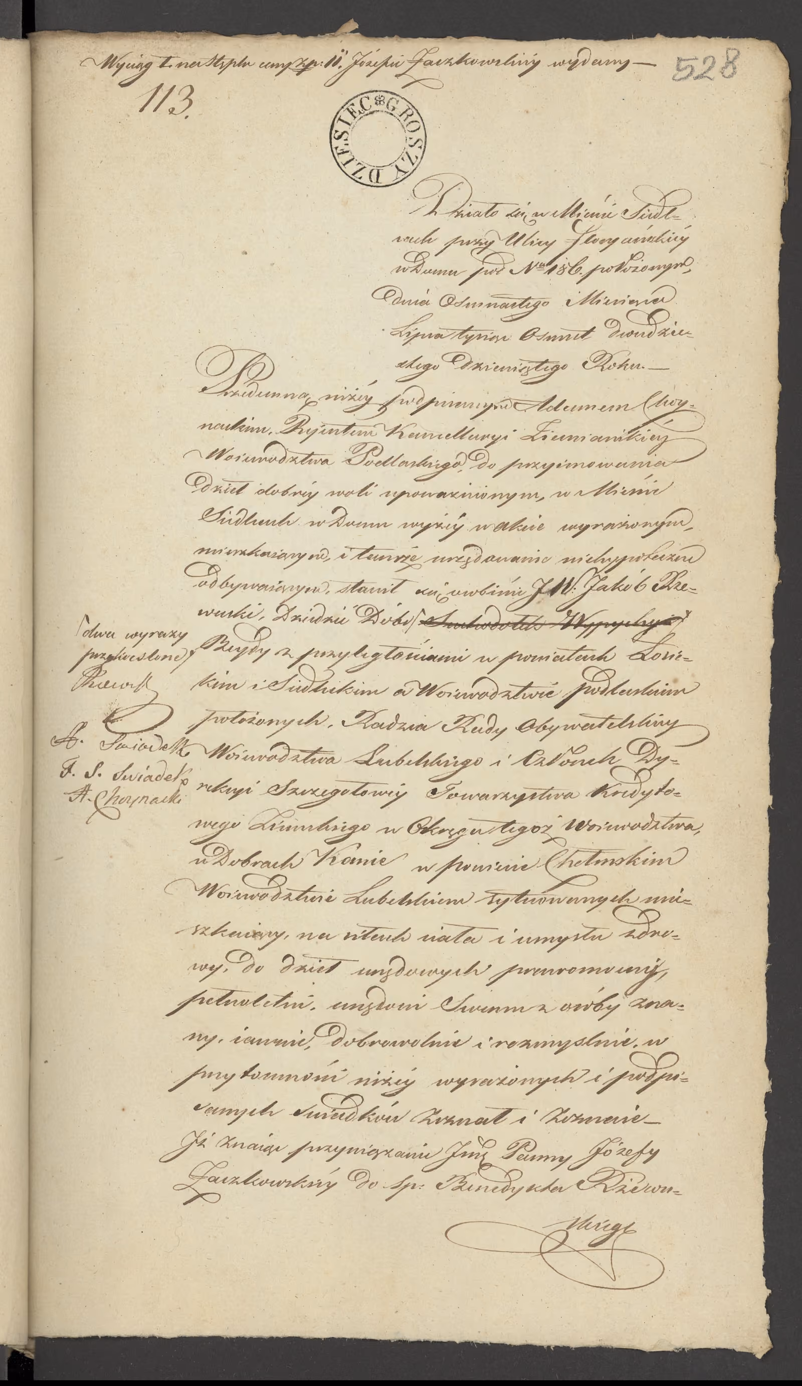 Chojnacki 113/1829, s. 1
