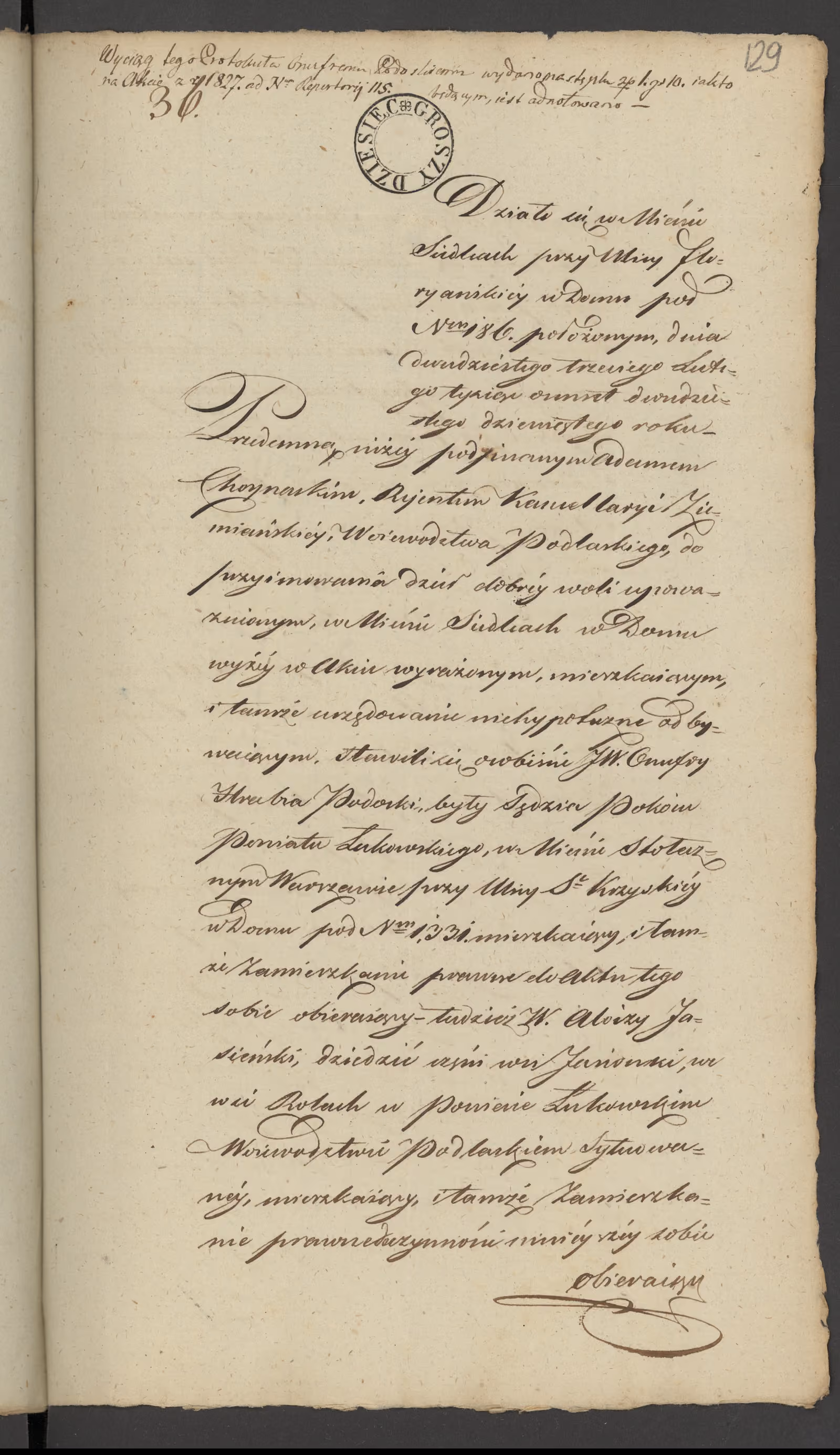 Chojnacki 36/1829, s. 1