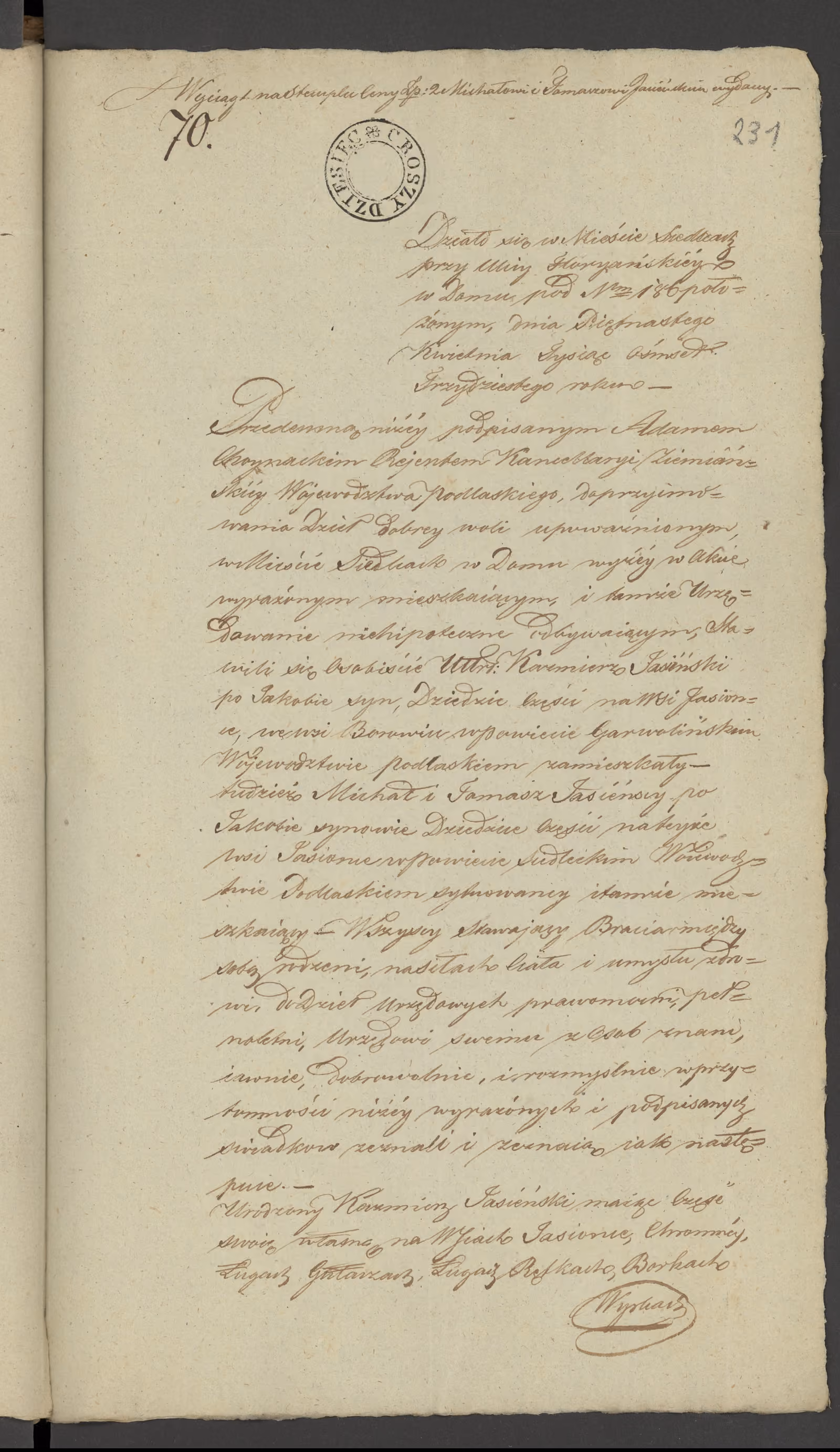 Chojnacki 70/1830, s. 1