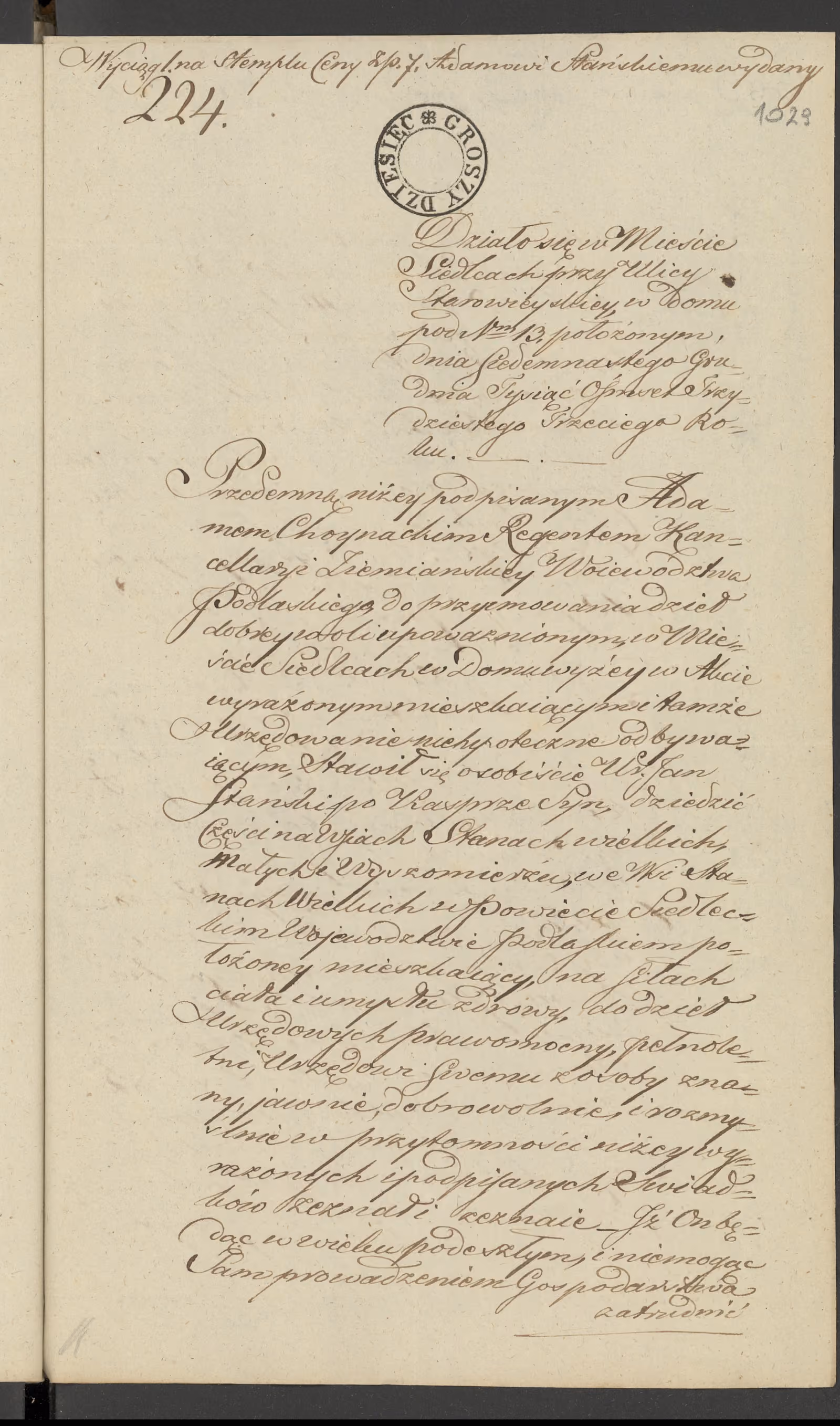 Chojnacki 224/1833, s. 1
