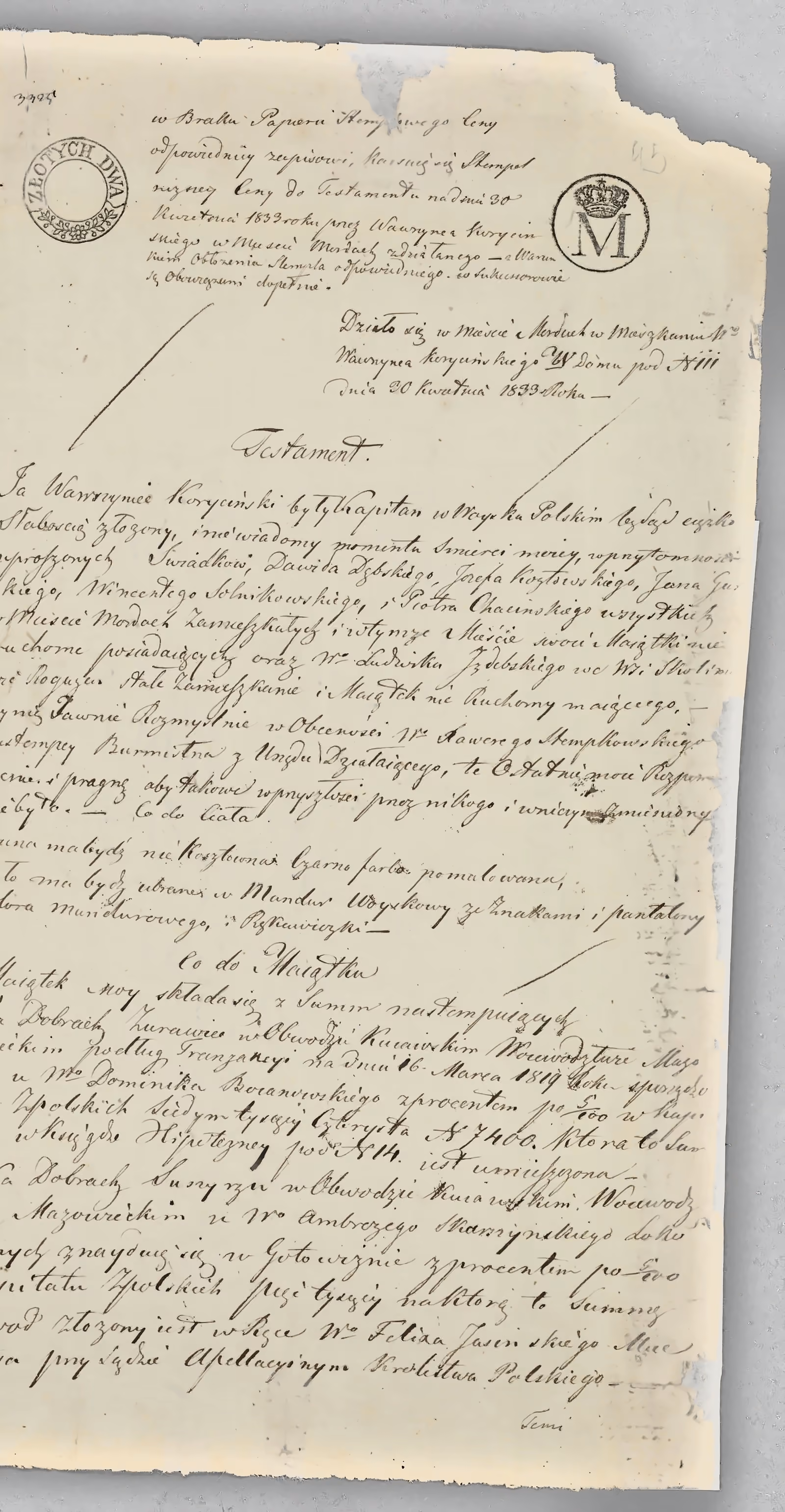 Chojnacki 11/1834, s. 1