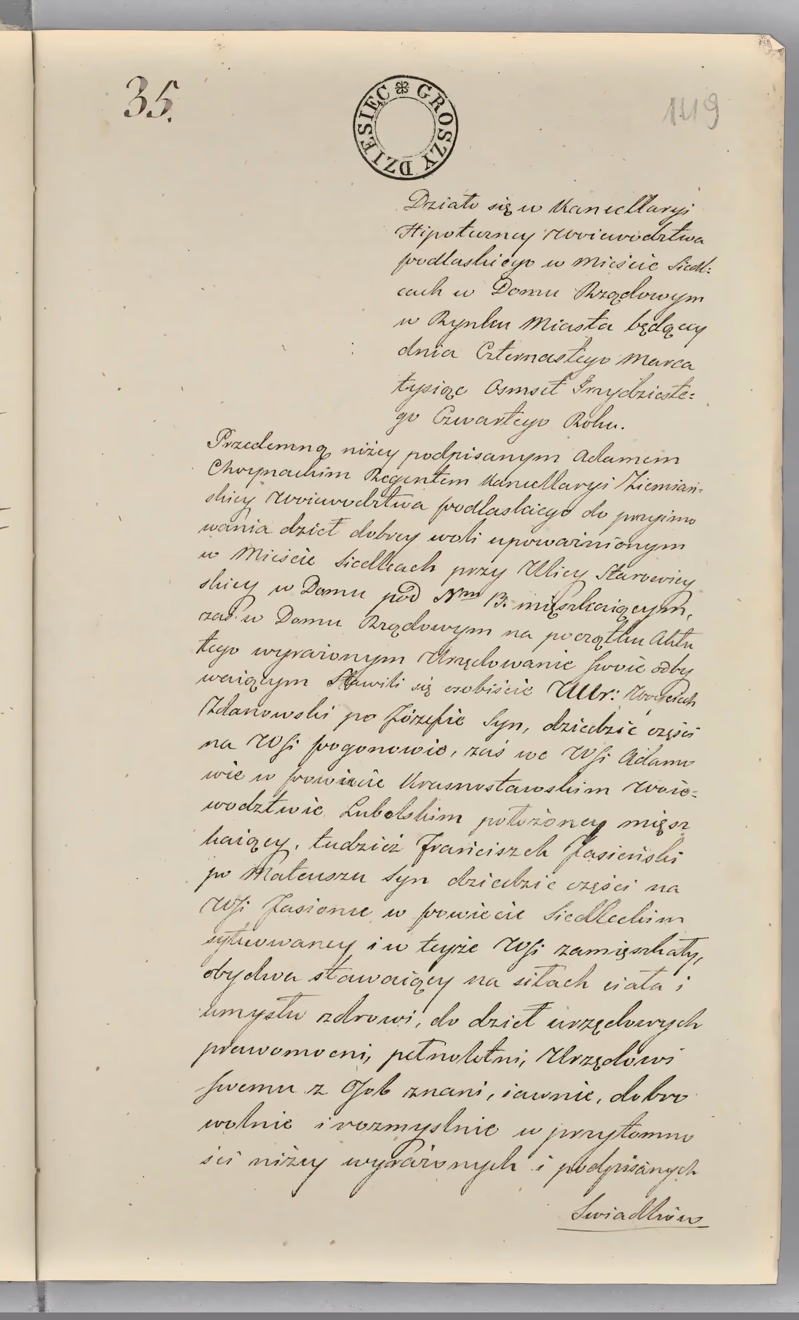 Chojnacki 35/1834, s. 1