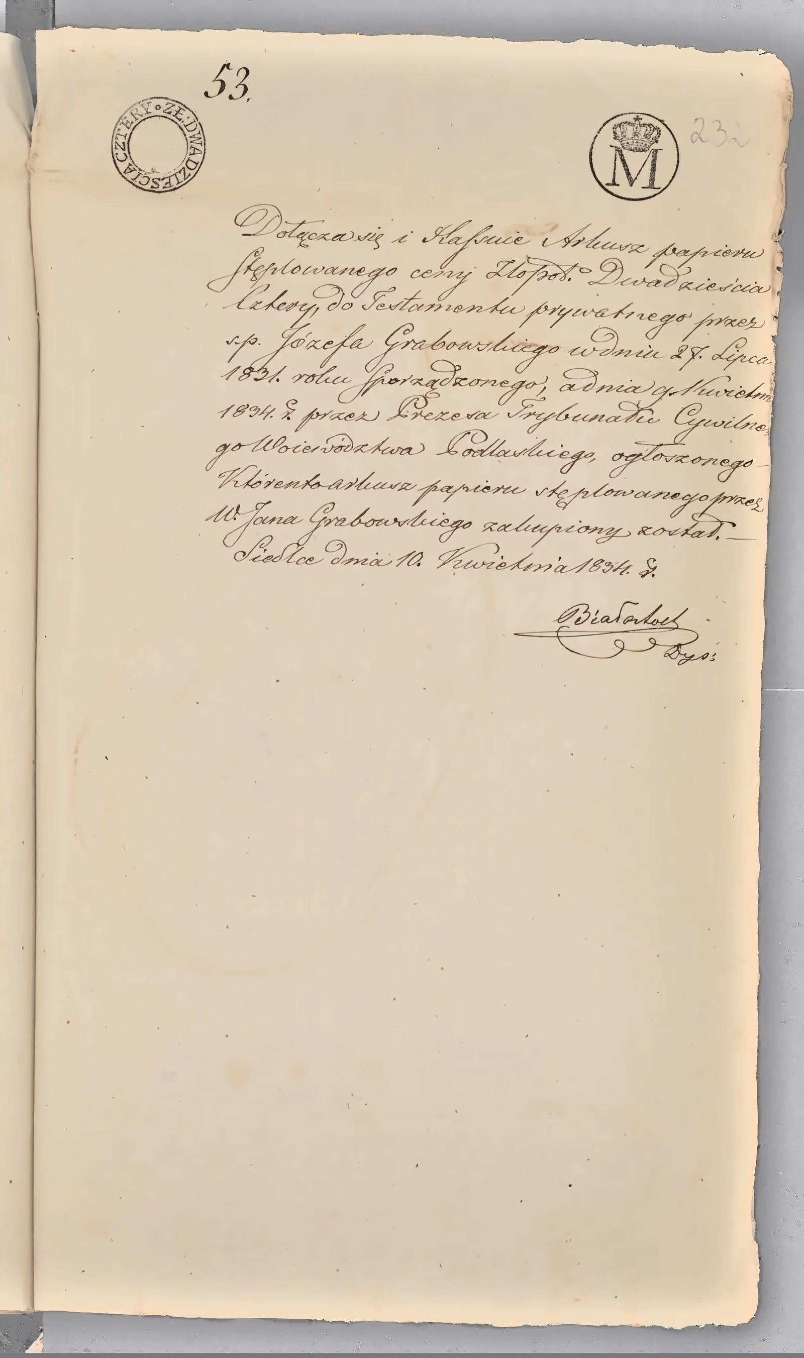 Chojnacki 53/1834, s. 1