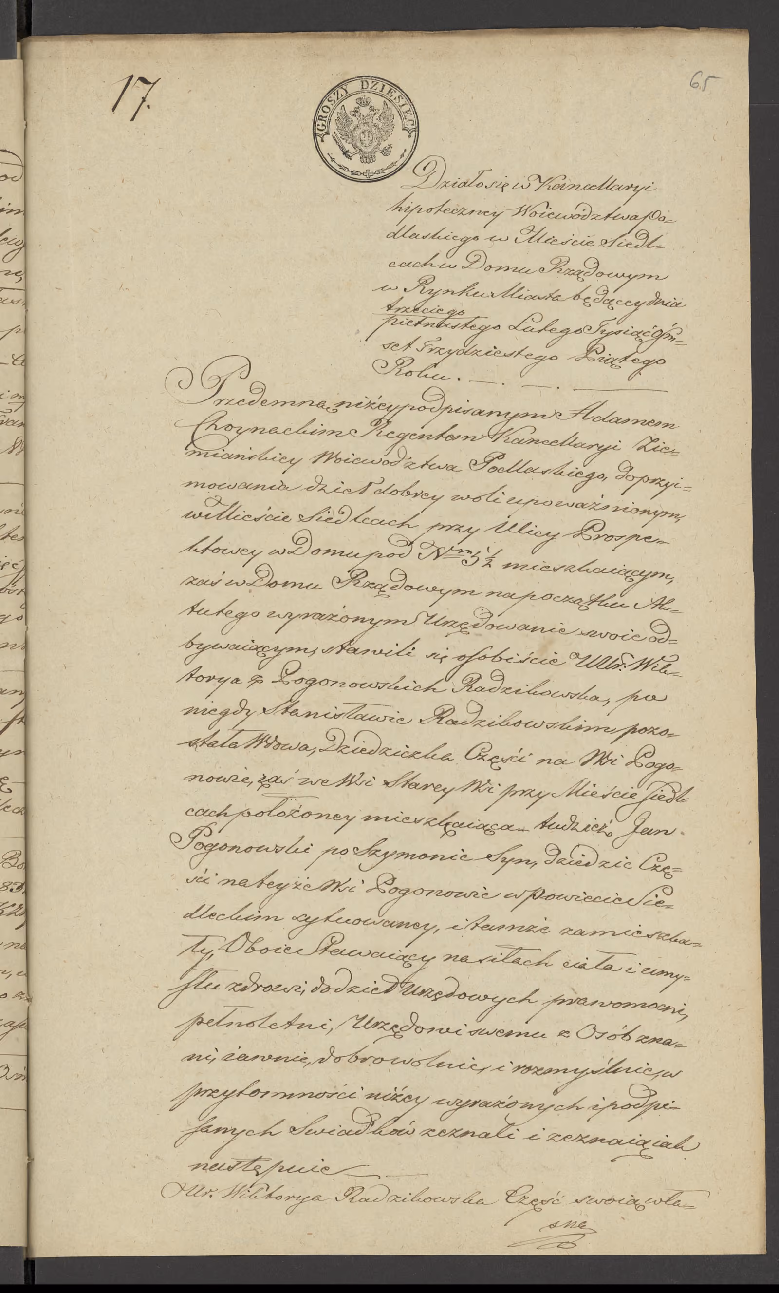 Chojnacki 17/1835, s. 1