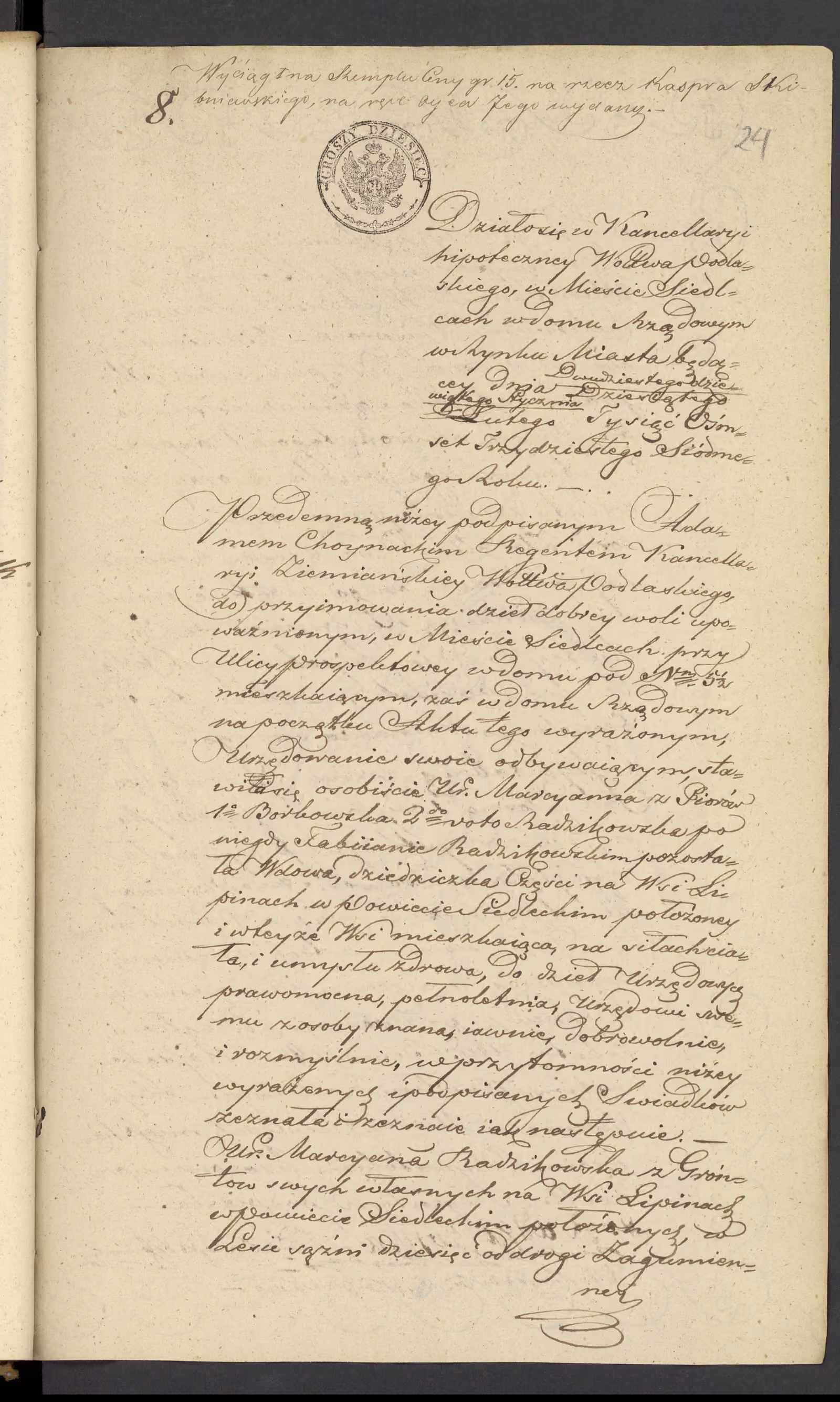 Chojnacki 8/1837, s. 1
