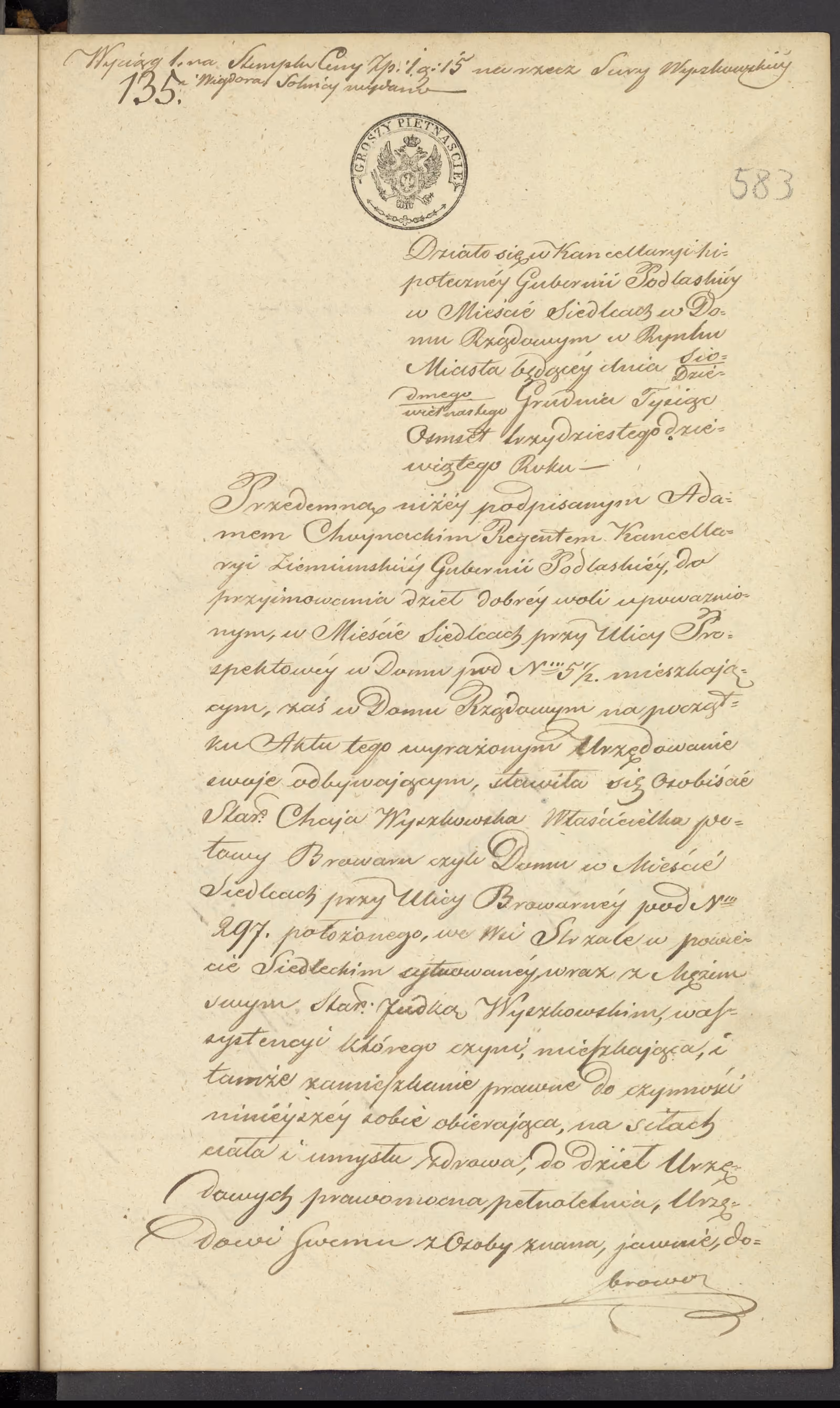 Chojnacki 135/1839, s. 1