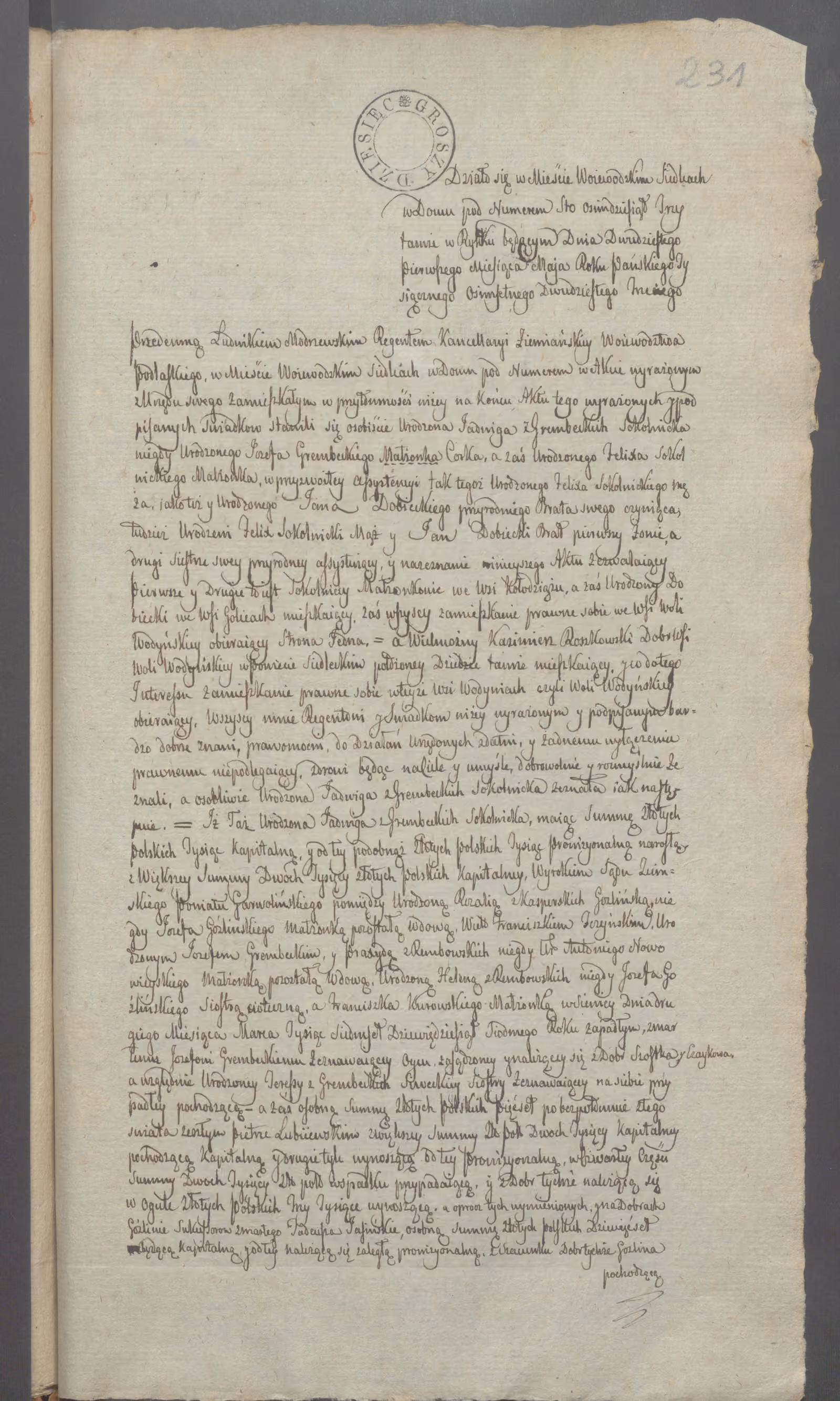 Modrzewski 105/1823, s. 1