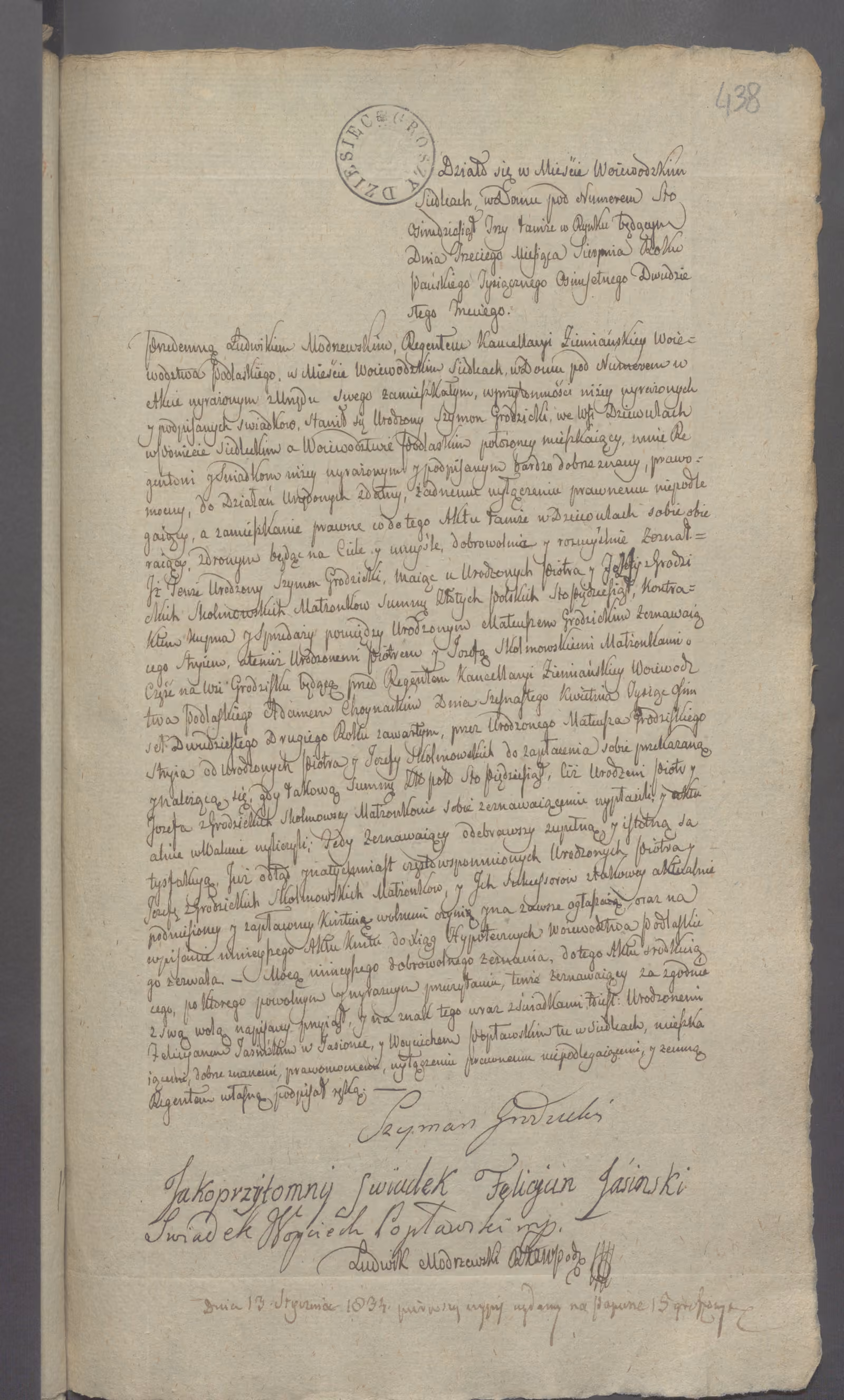 Modrzewski 212/1823, s. 1
