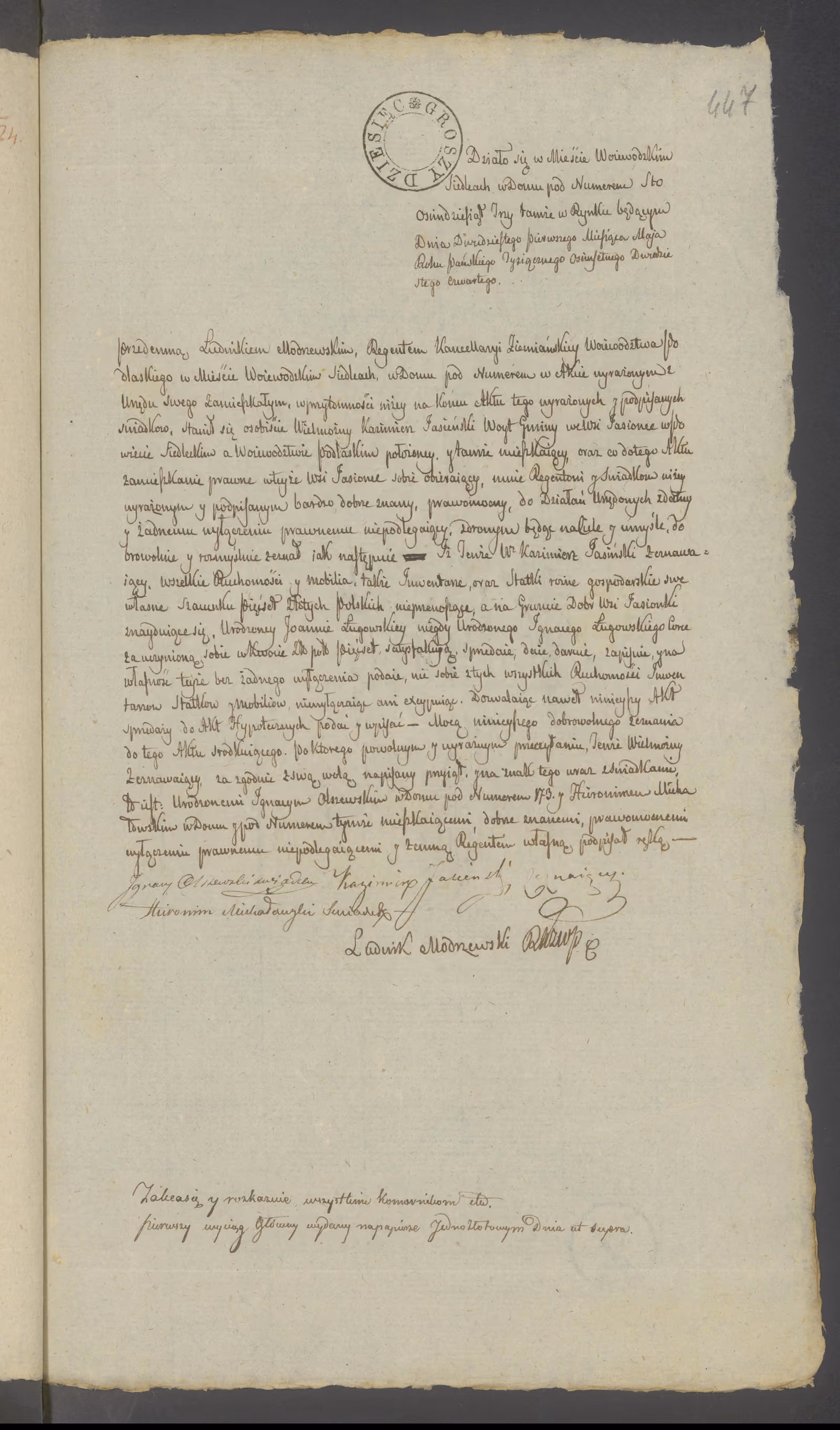 Modrzewski 121/1824, s. 1