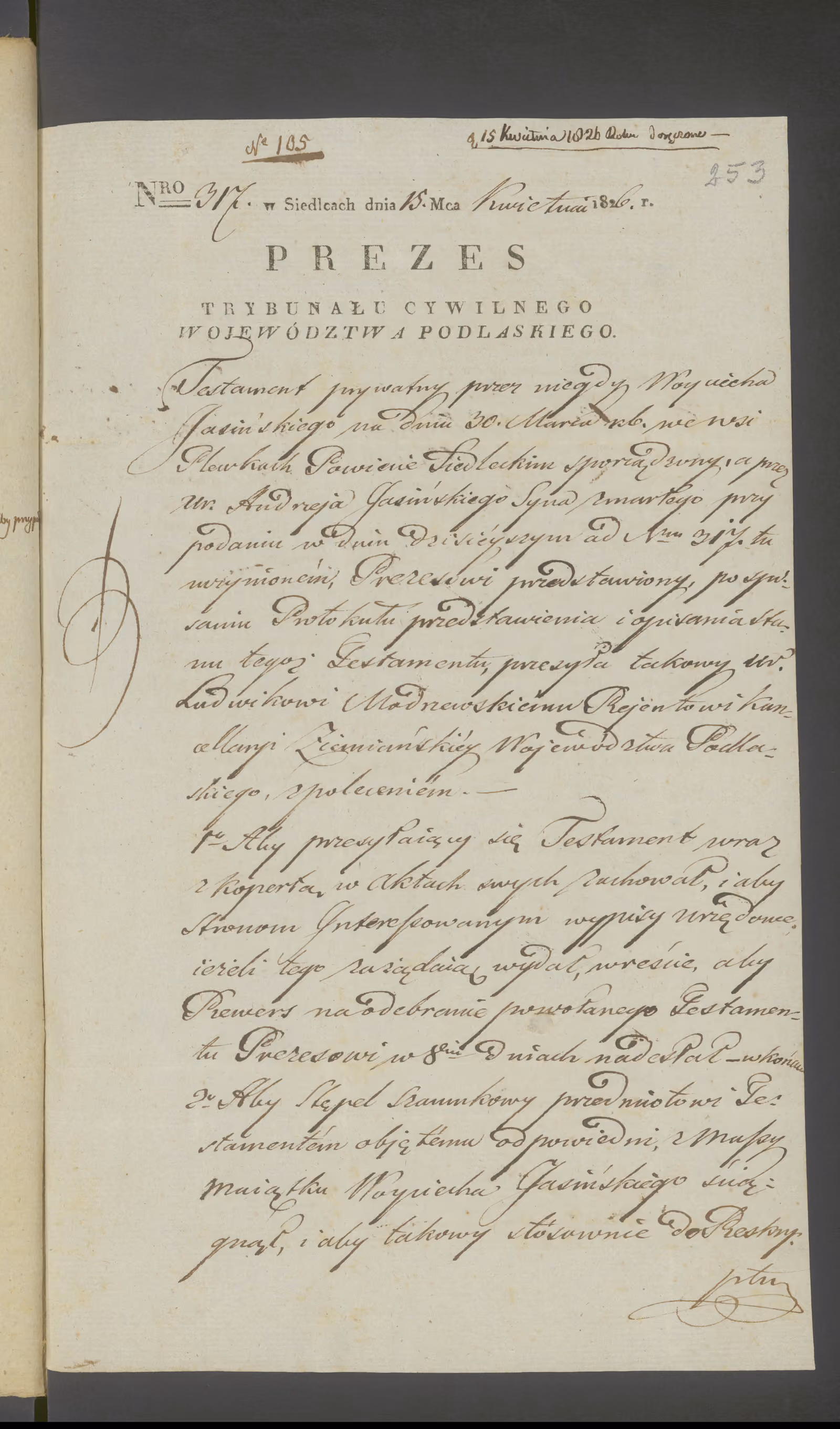 Modrzewski 105/1826, s. 1