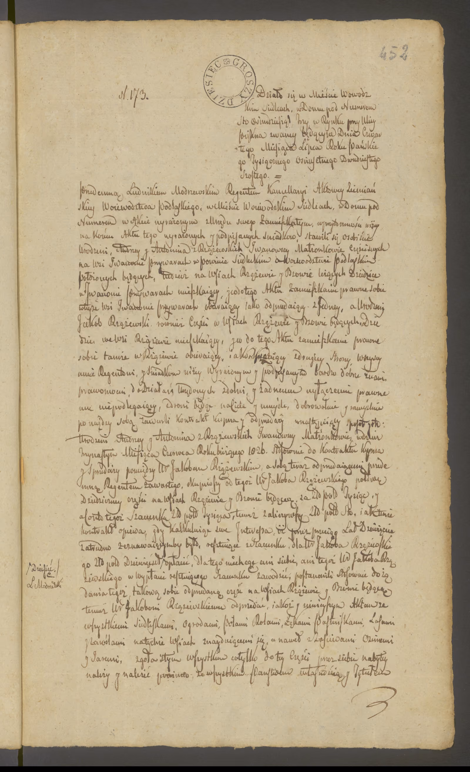 Modrzewski 173/1826, s. 1