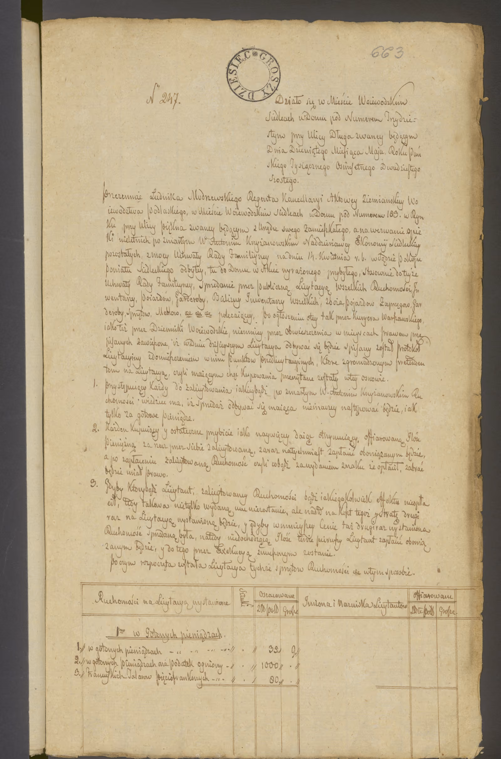 Modrzewski 247/1826, s. 1