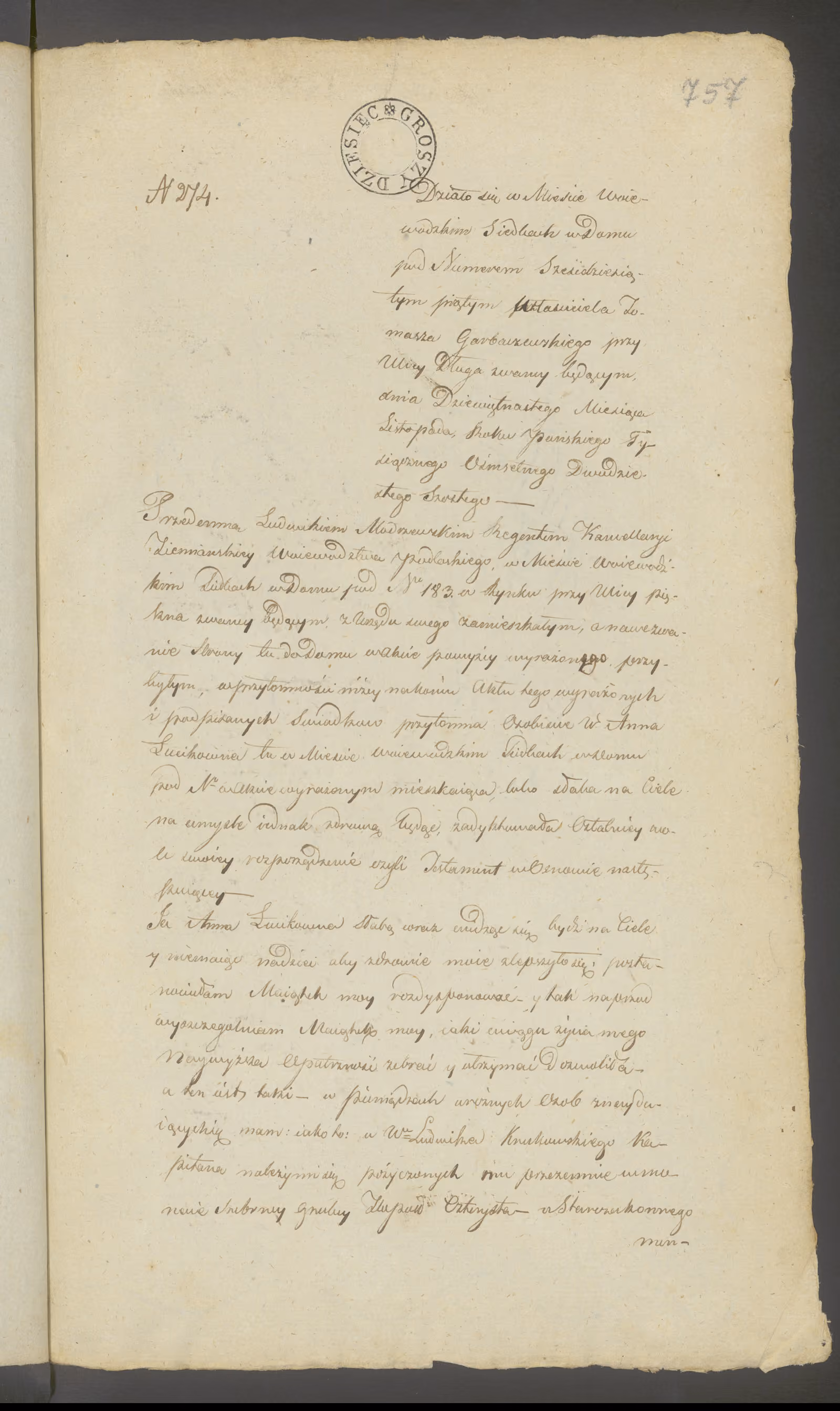 Modrzewski 274/1826, s. 1