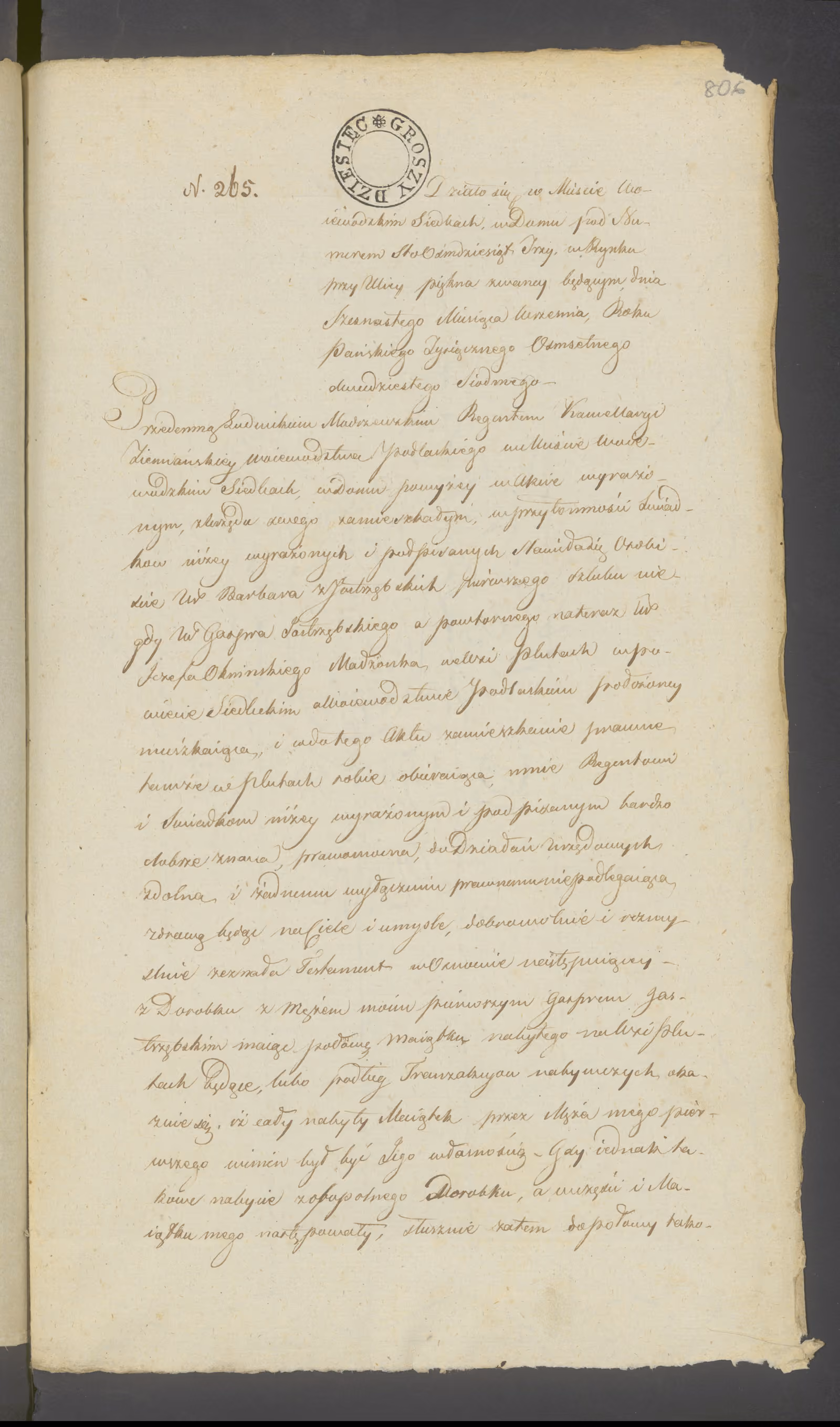 Modrzewski 265/1827, s. 1