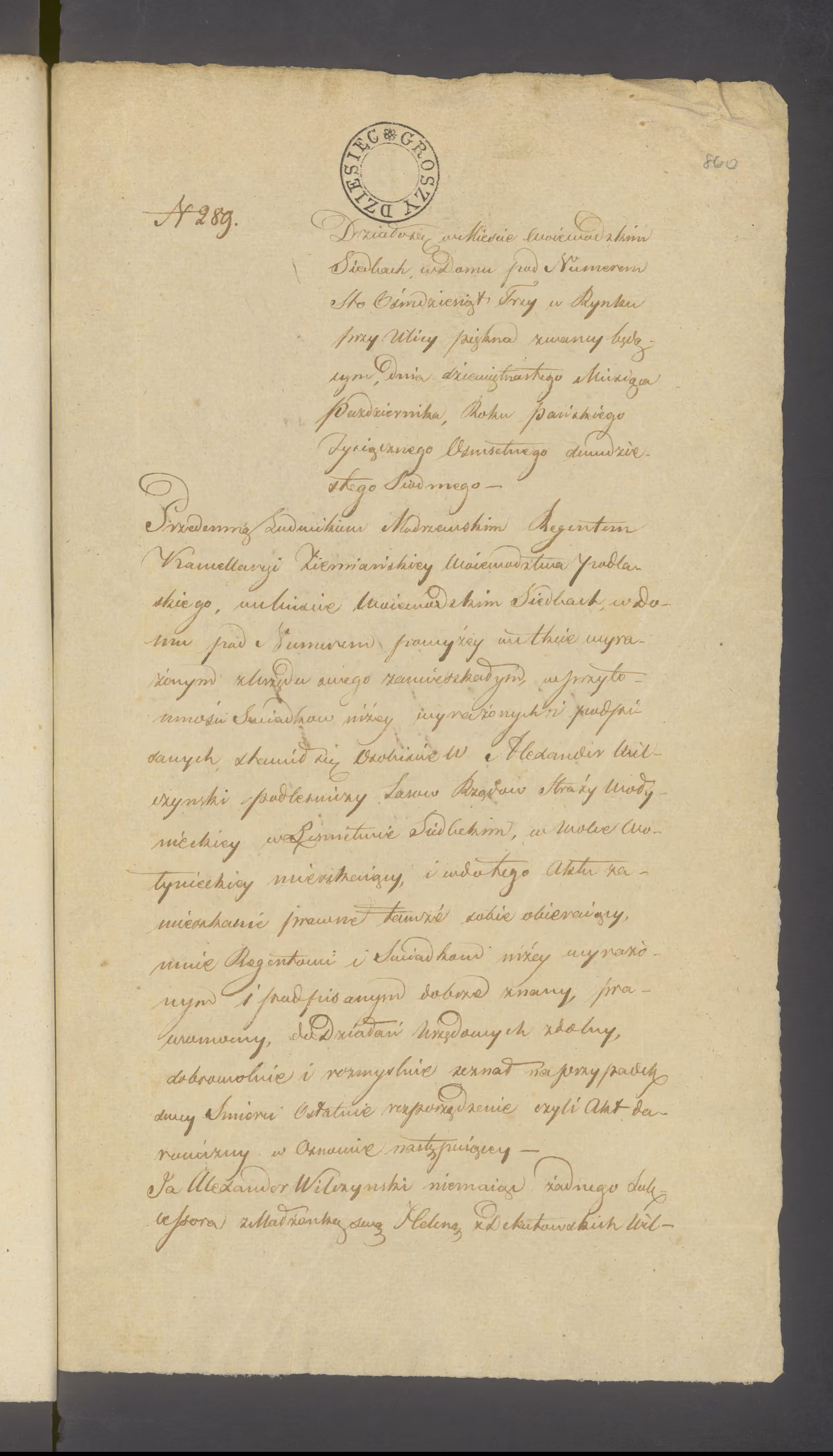 Modrzewski 289/1827, s. 1