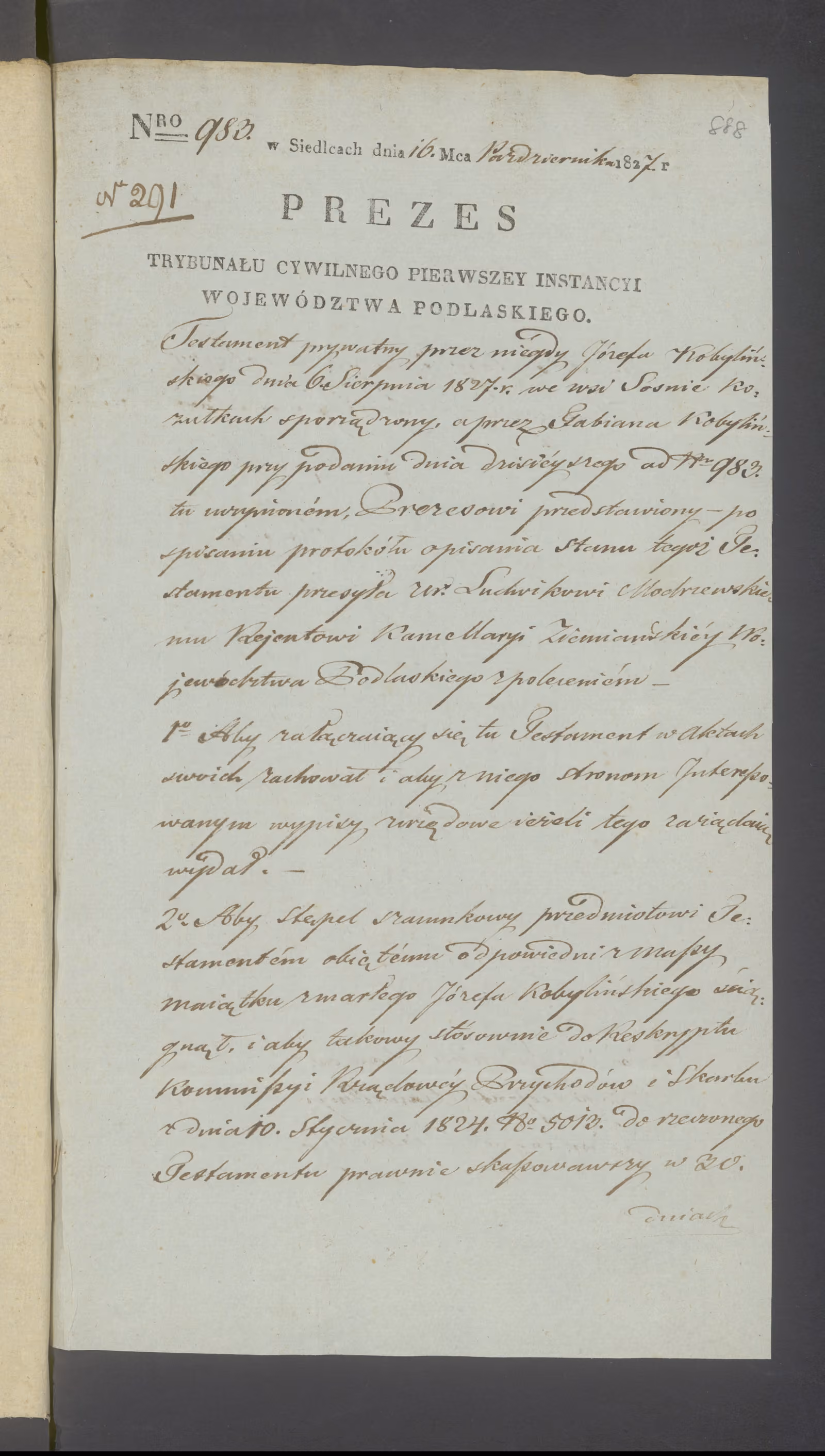 Modrzewski 291/1827, s. 1