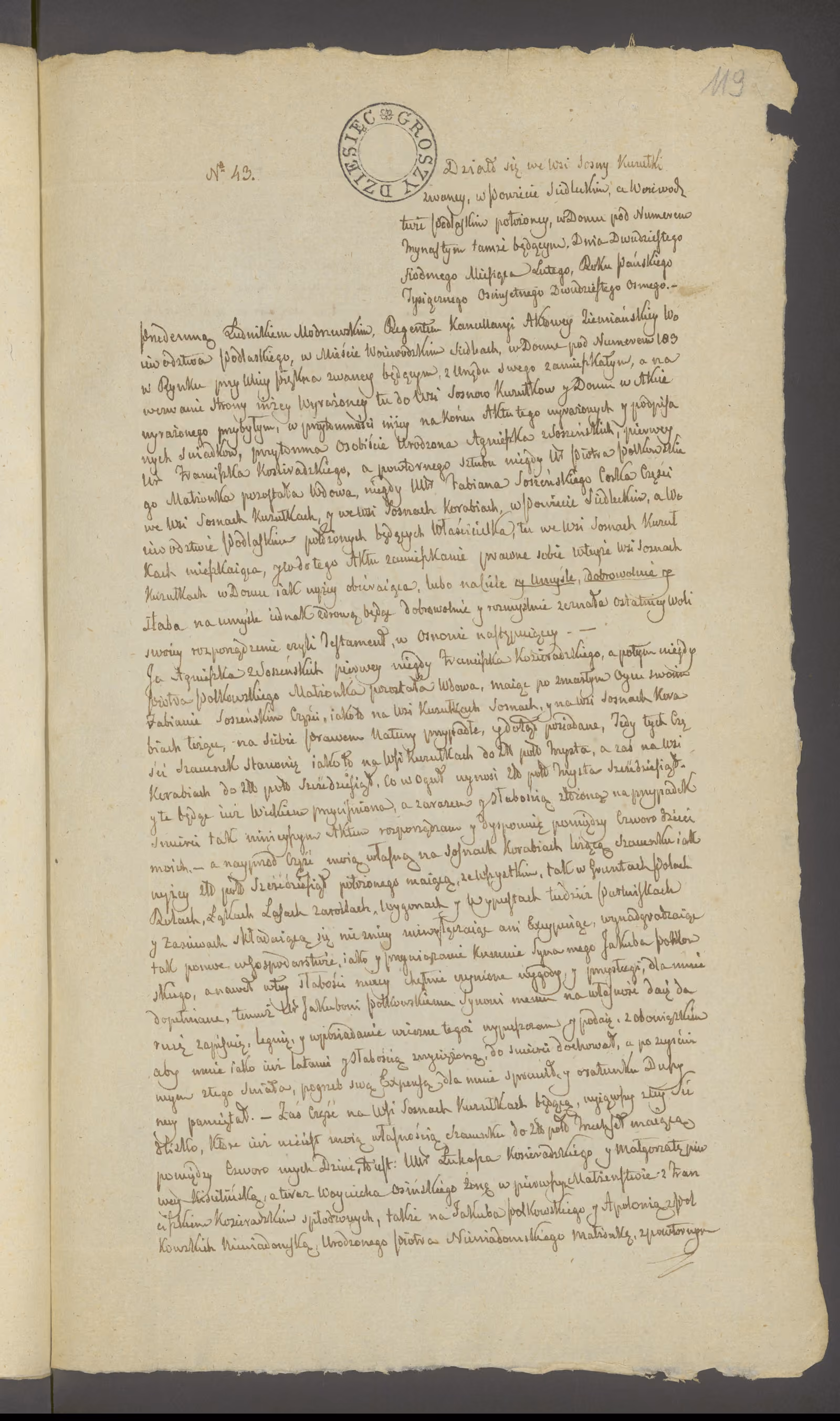 Modrzewski 43/1828, s. 1
