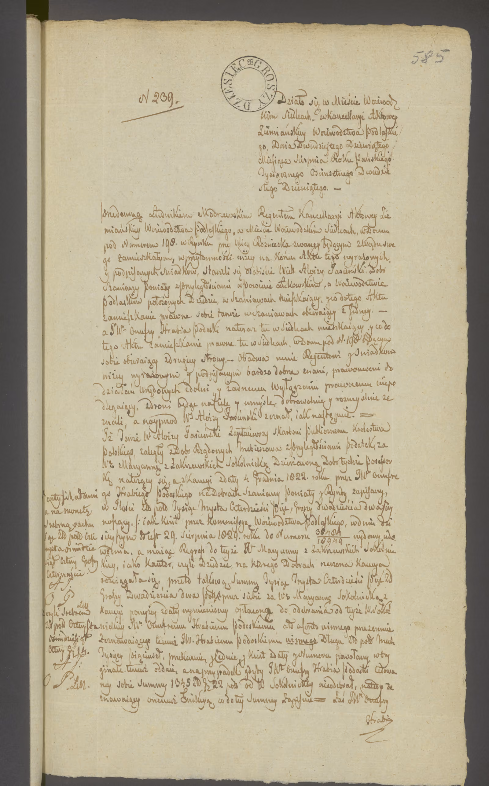 Modrzewski 239/1829, s. 1