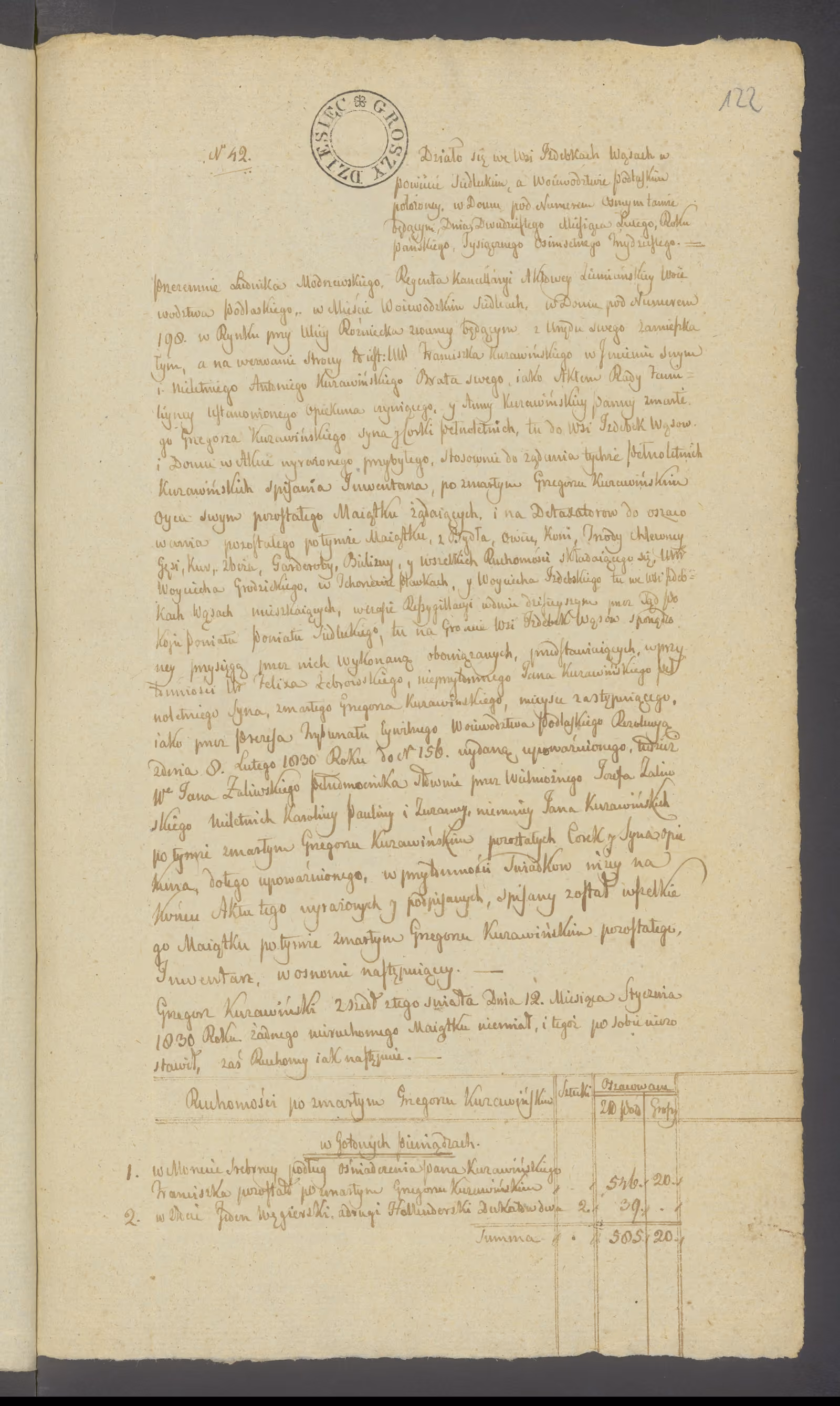 Modrzewski 42/1830, s. 1