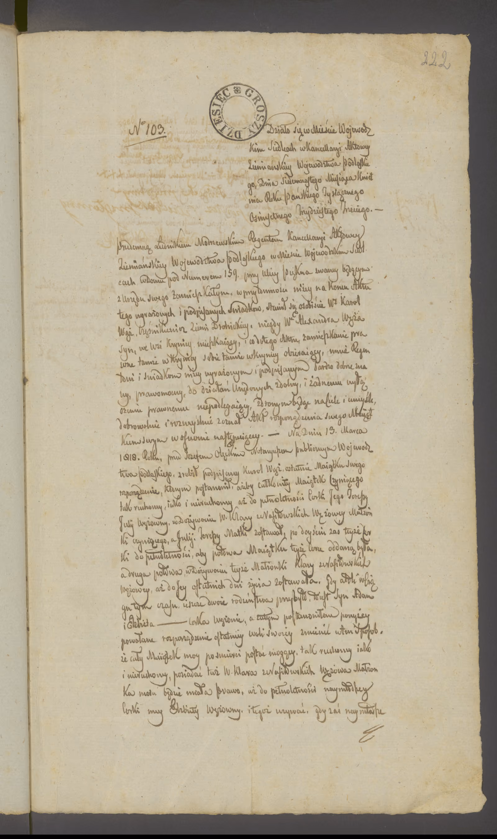 Modrzewski 103/1833, s. 1