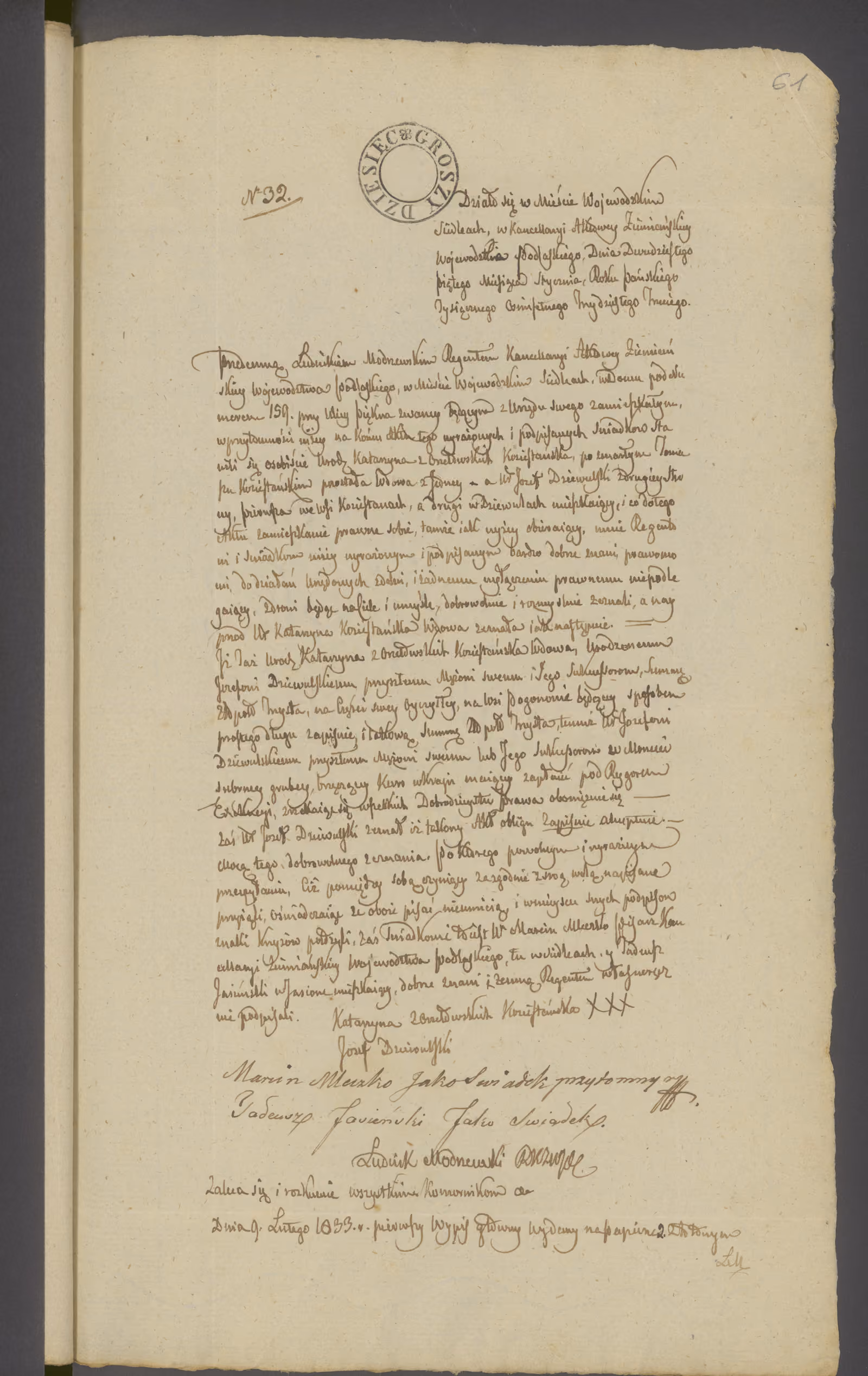 Modrzewski 32/1833, s. 1