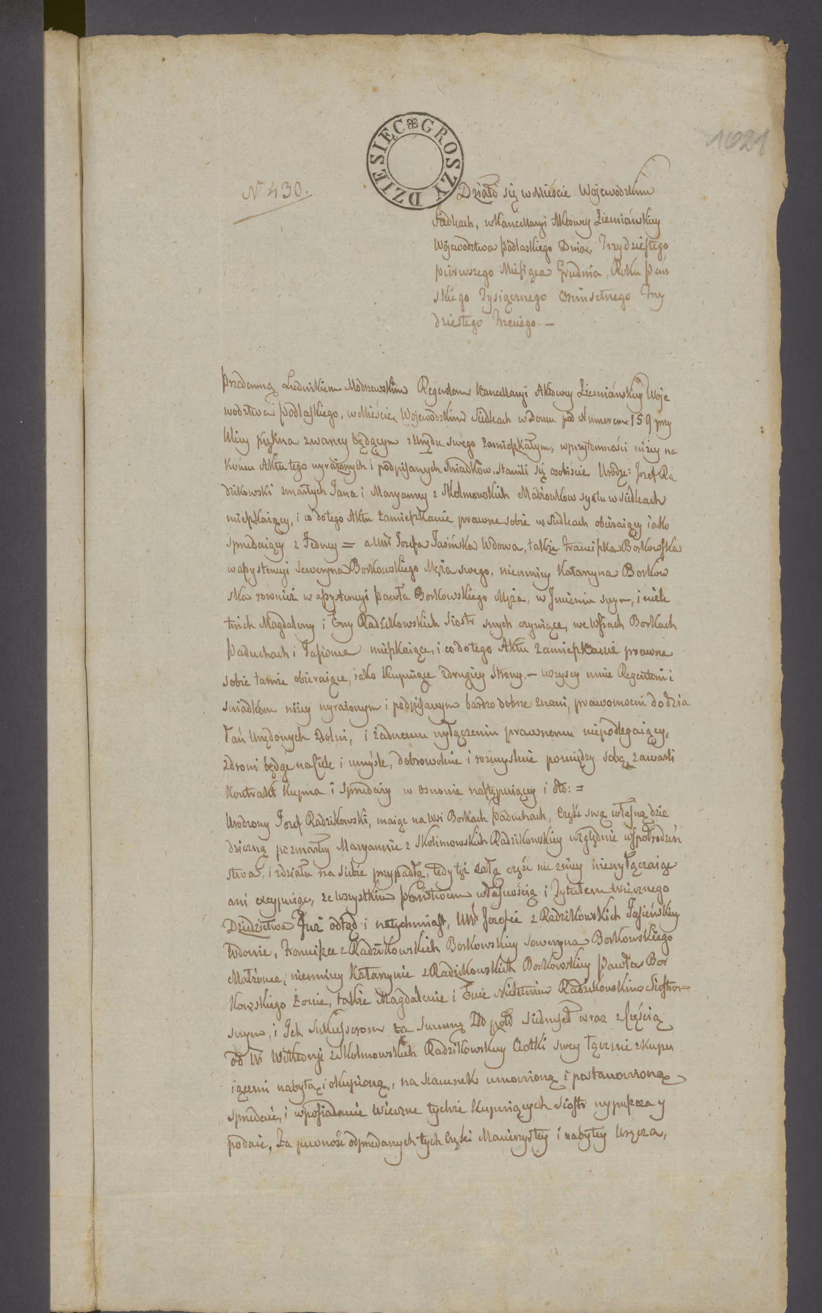 Modrzewski 430/1833, s. 1