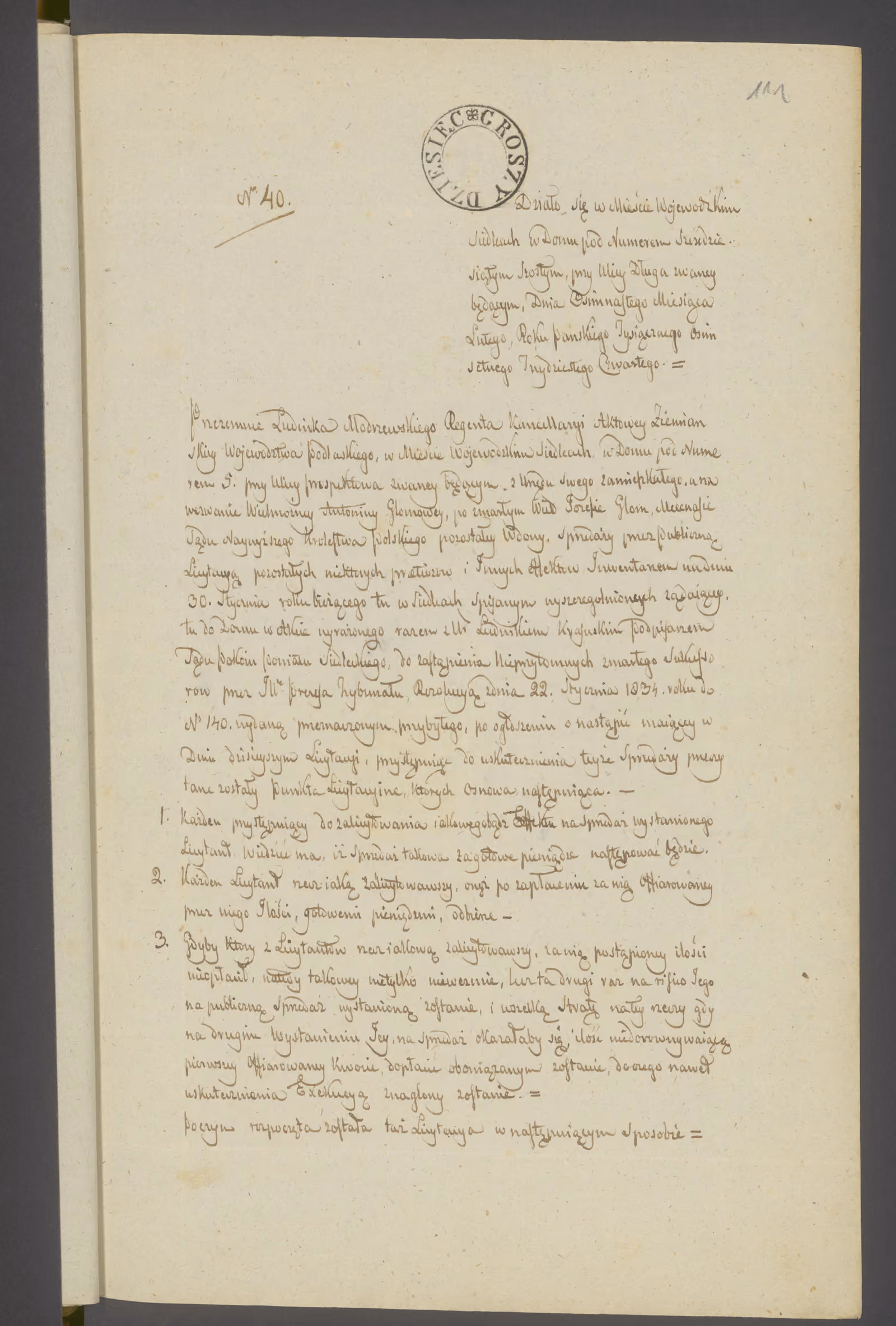 Modrzewski 40/1834, s. 1