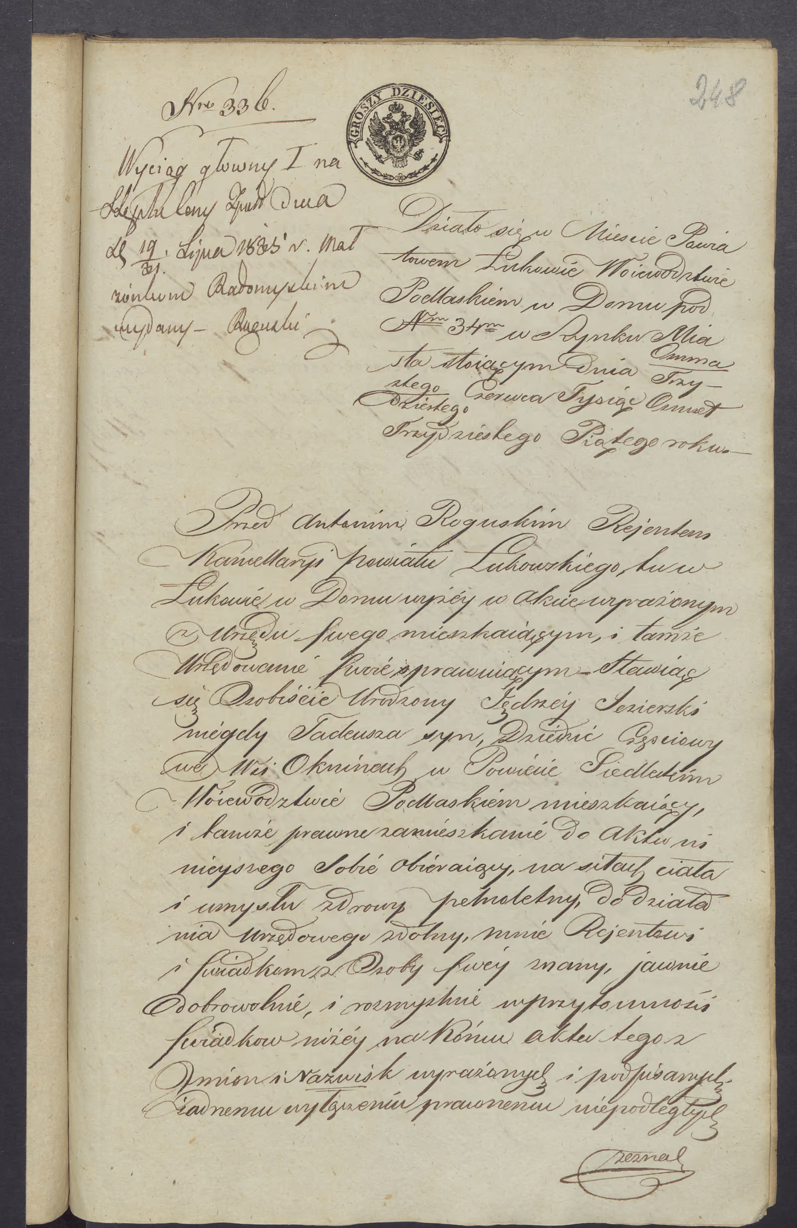 Roguski 336/1835, s. 1