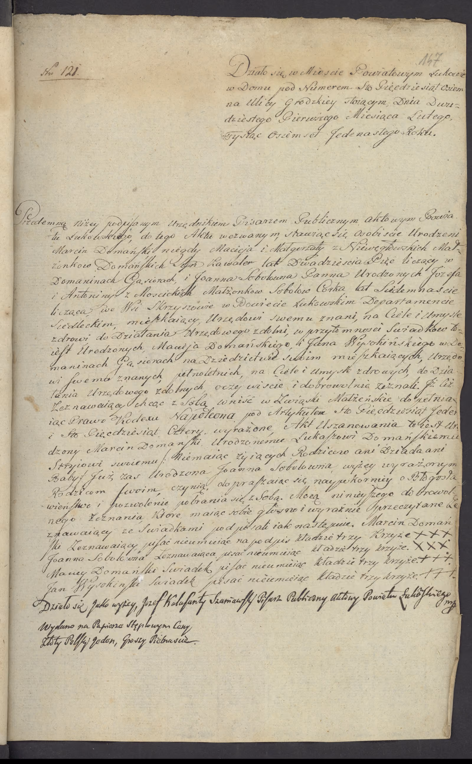 Szaniawski 121/1811, s. 1