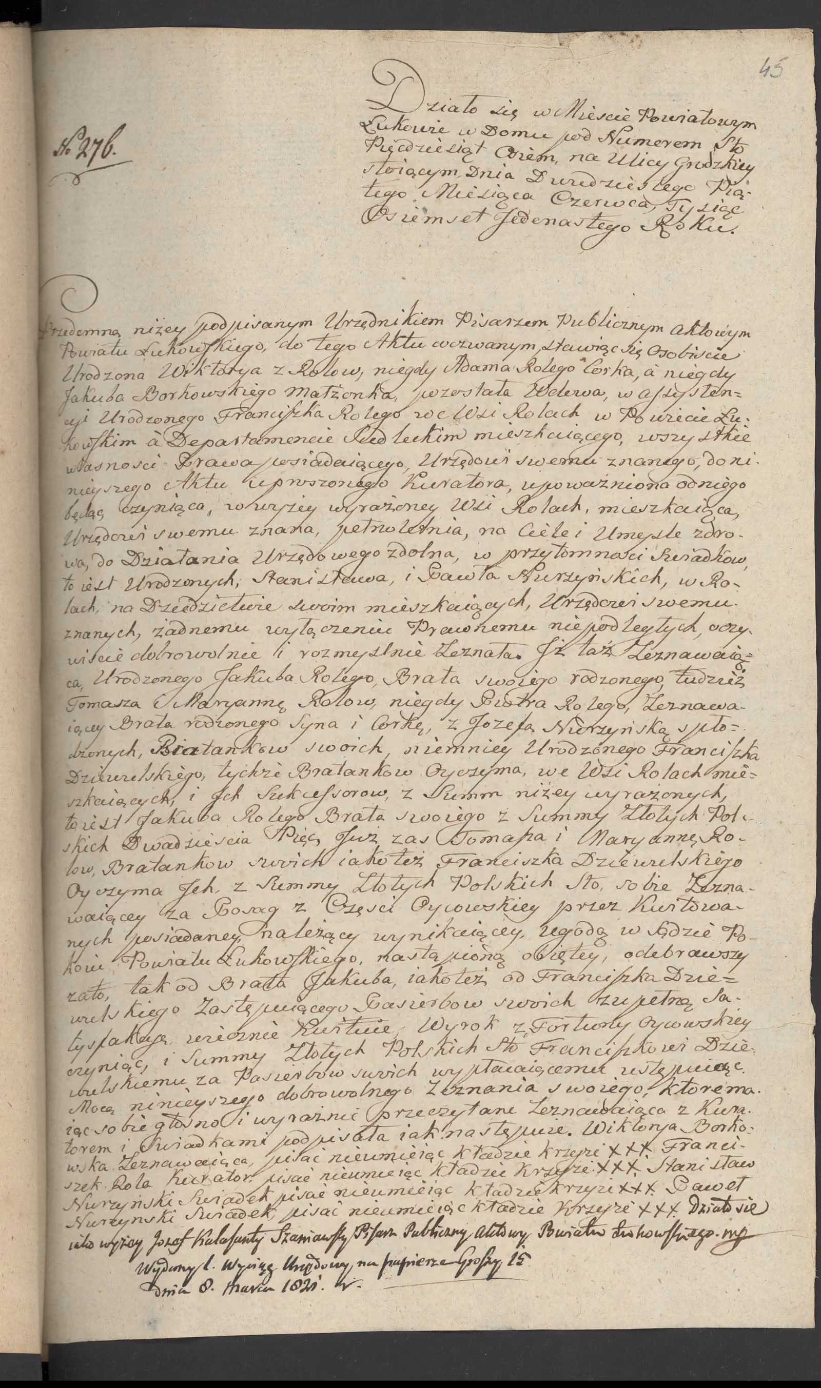 Szaniawski 276/1811, s. 1