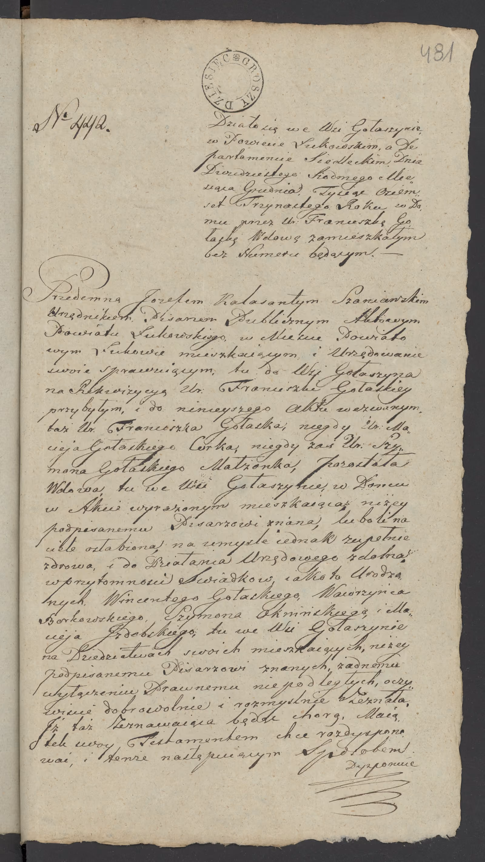 Szaniawski 442/1813, s. 1