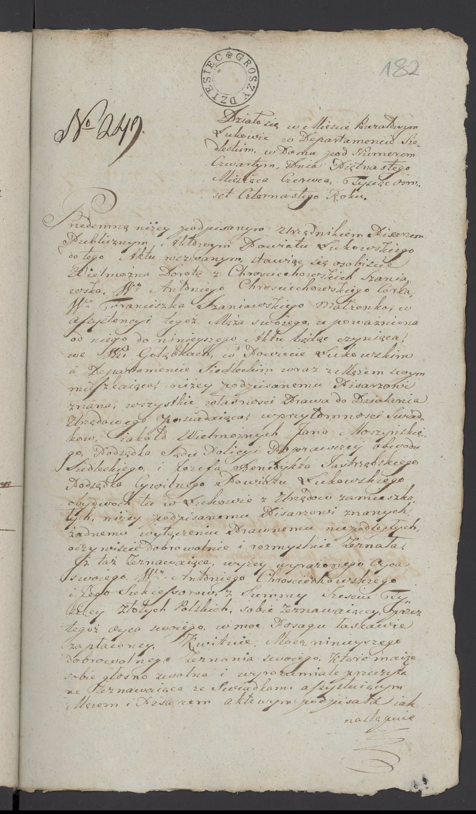 Szaniawski 249/1814, s. 1