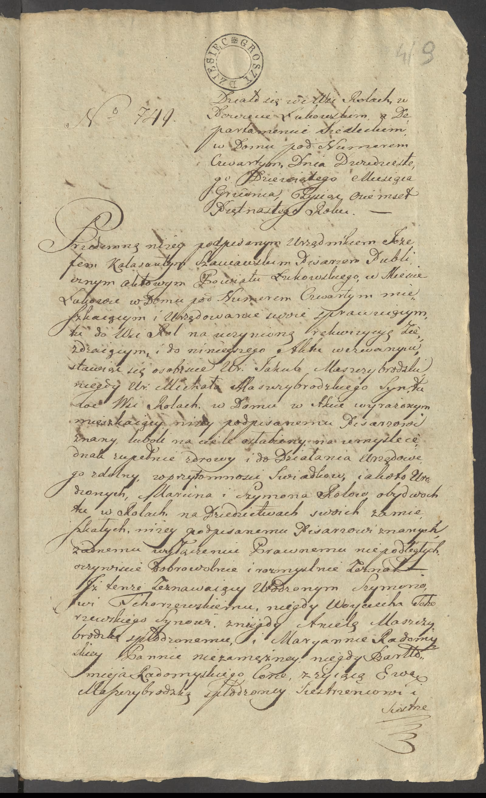 Szaniawski 749/1815, s. 1