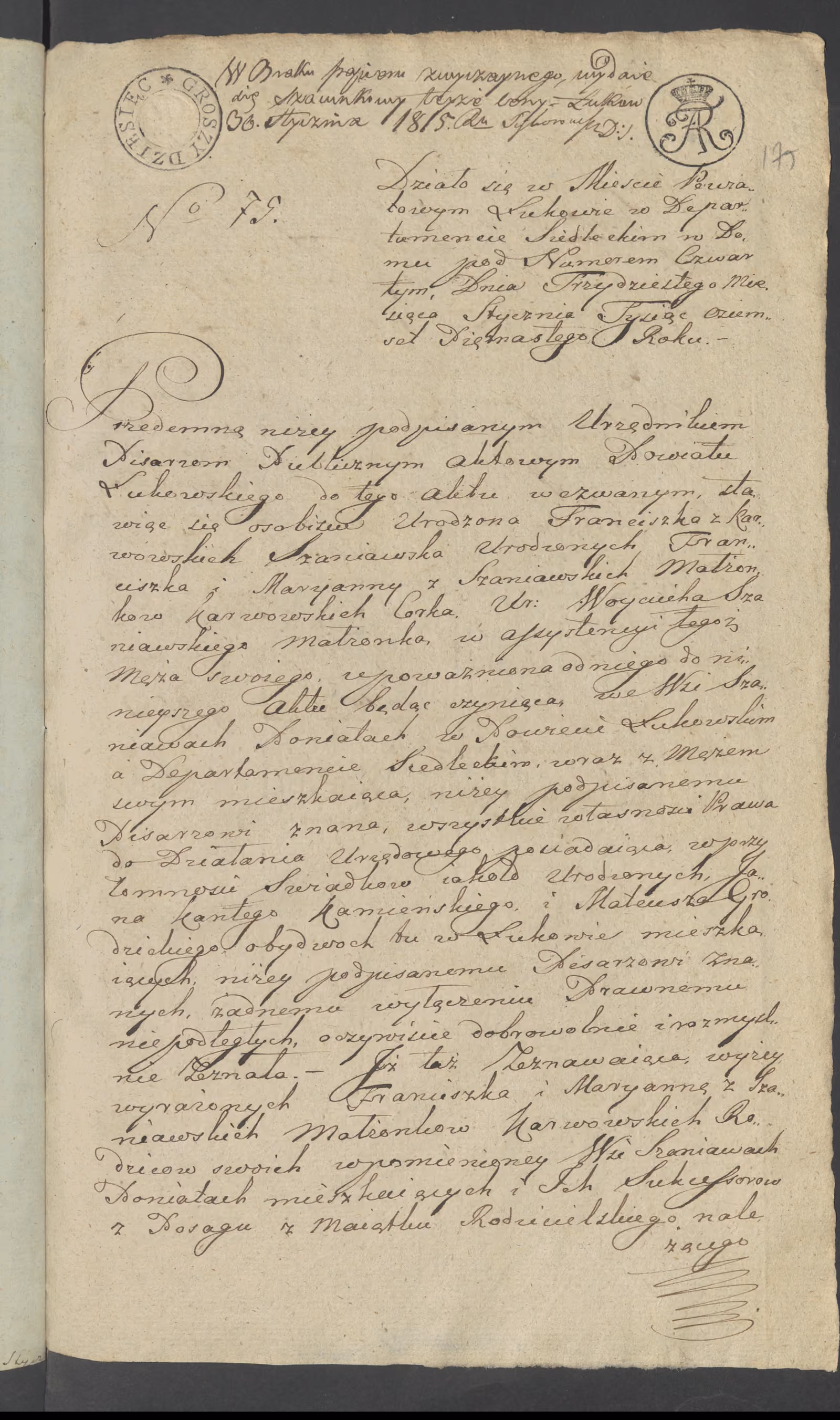 Szaniawski 75/1815, s. 1