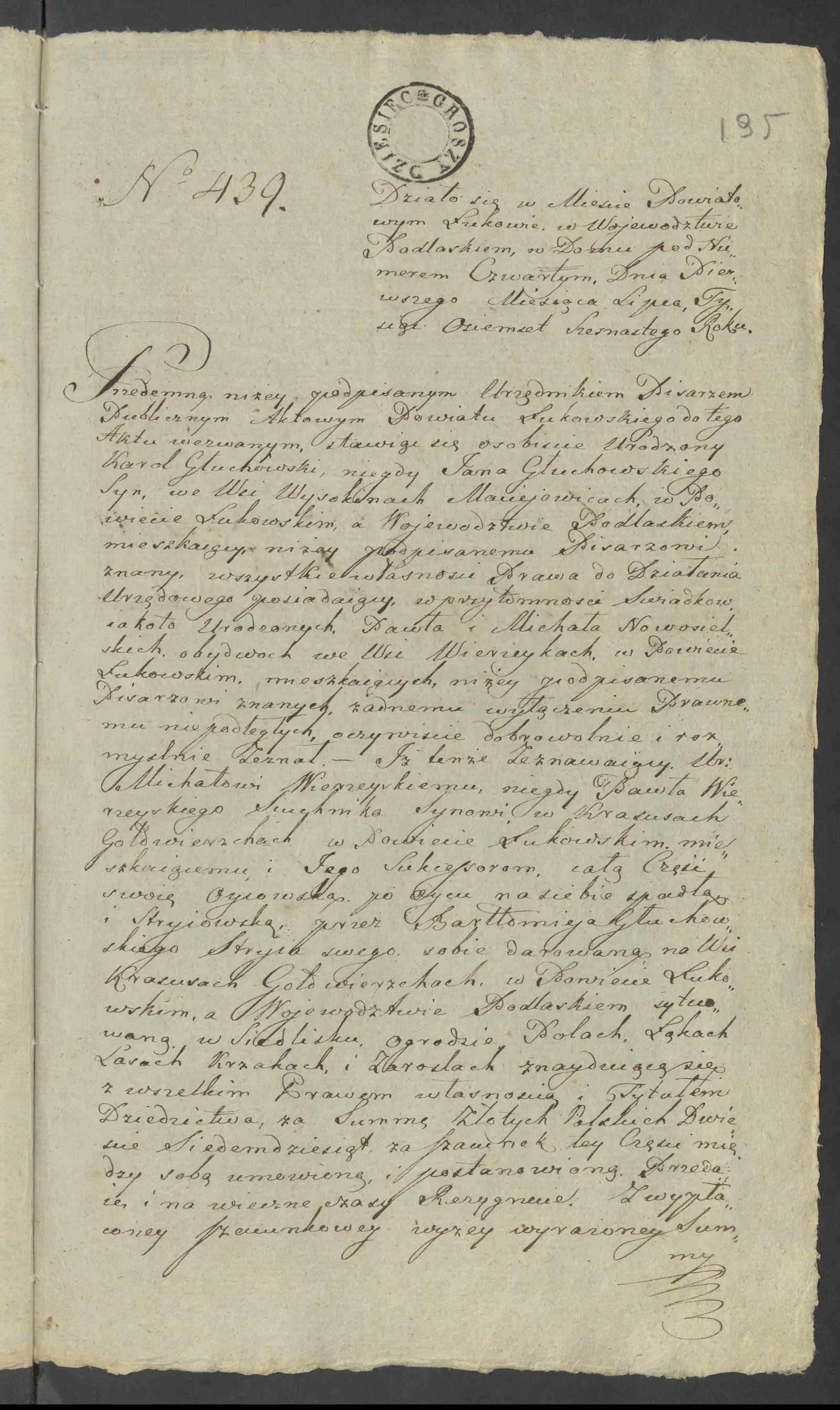 Szaniawski 439/1816, s. 1