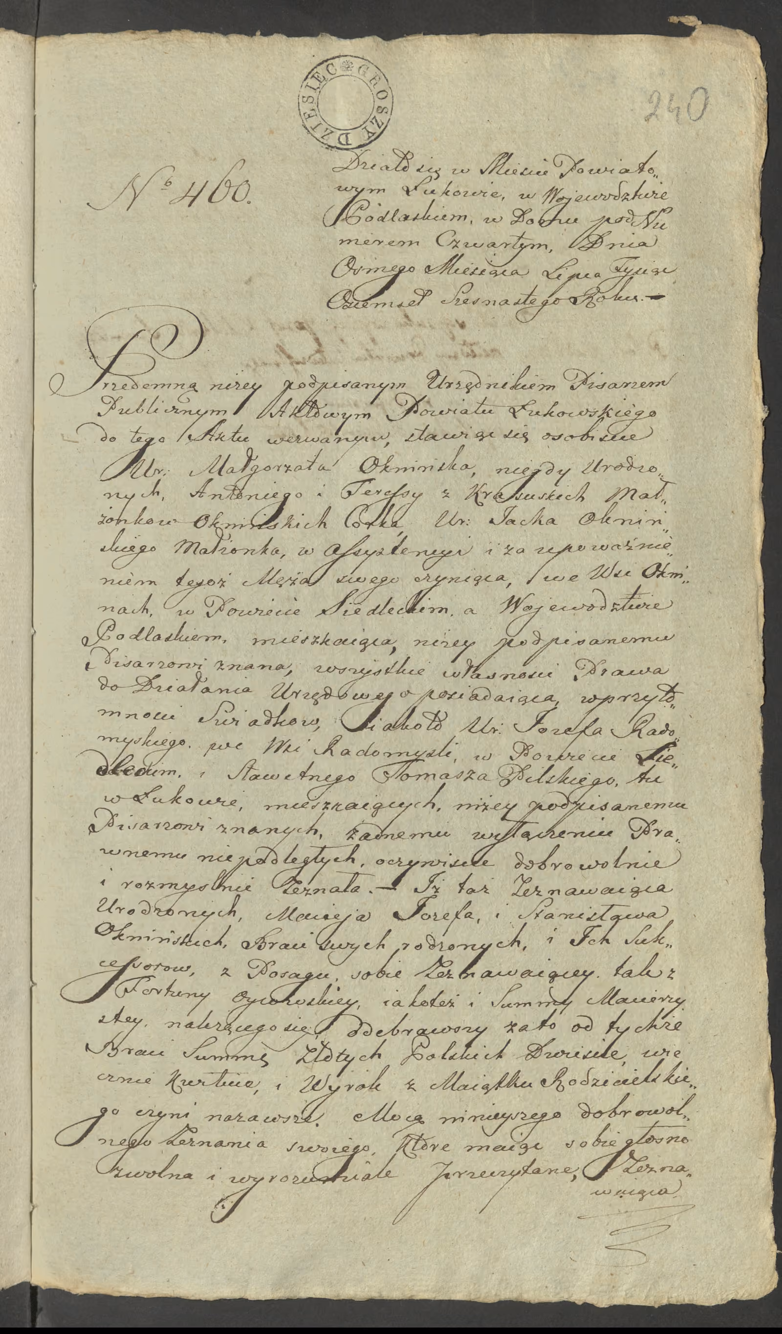 Szaniawski 460/1816, s. 1