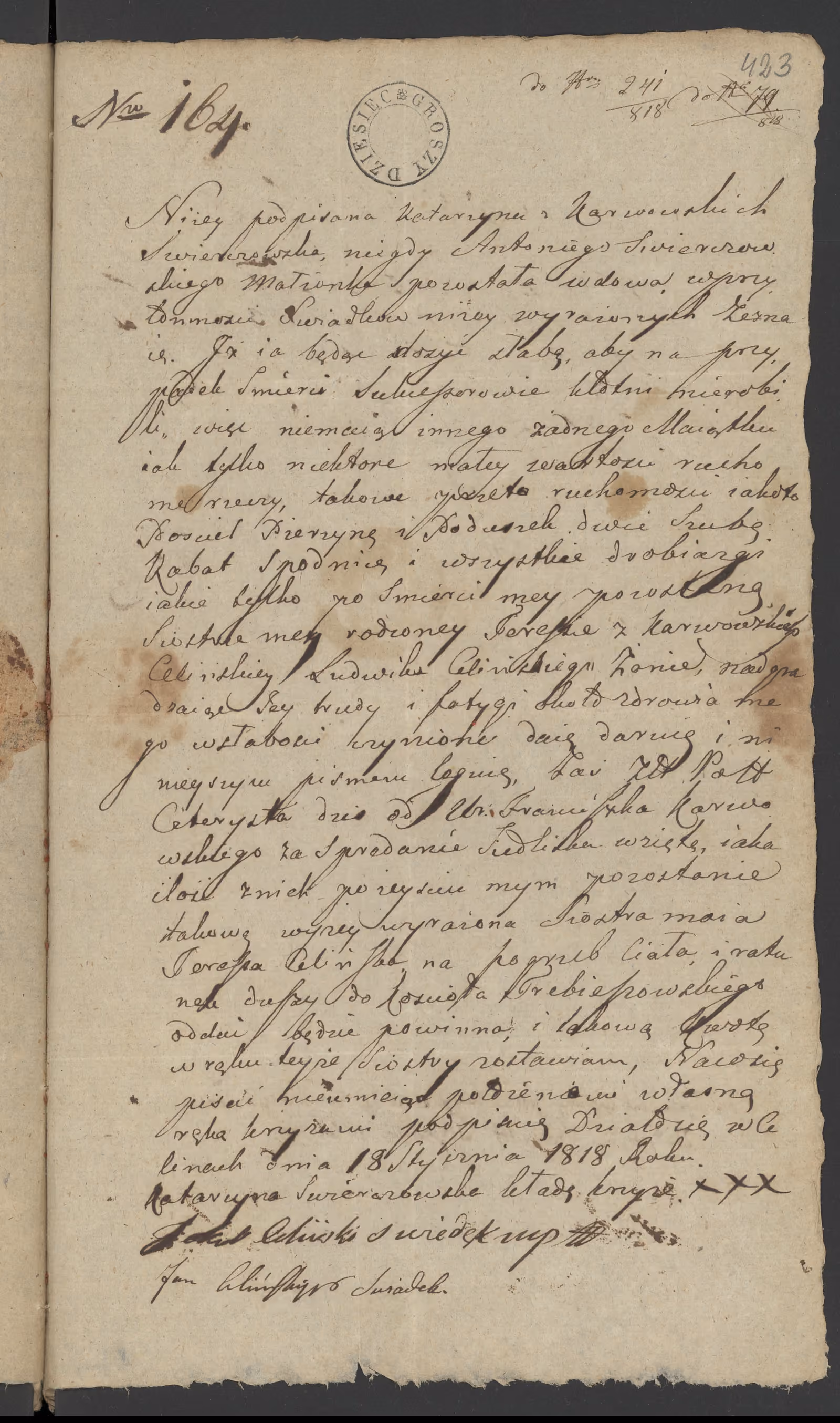Szaniawski 164/1818, s. 1