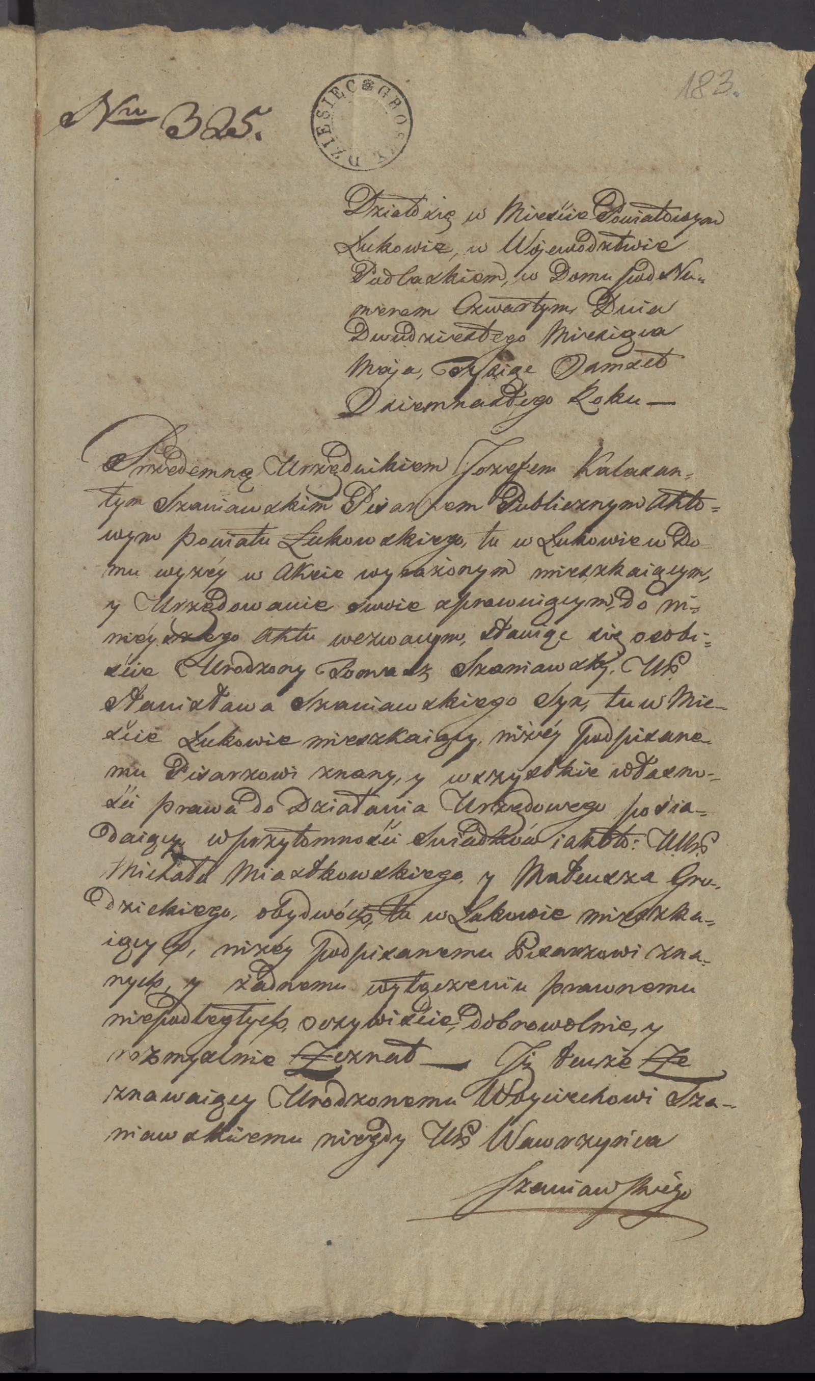 Szaniawski 325/1818, s. 1