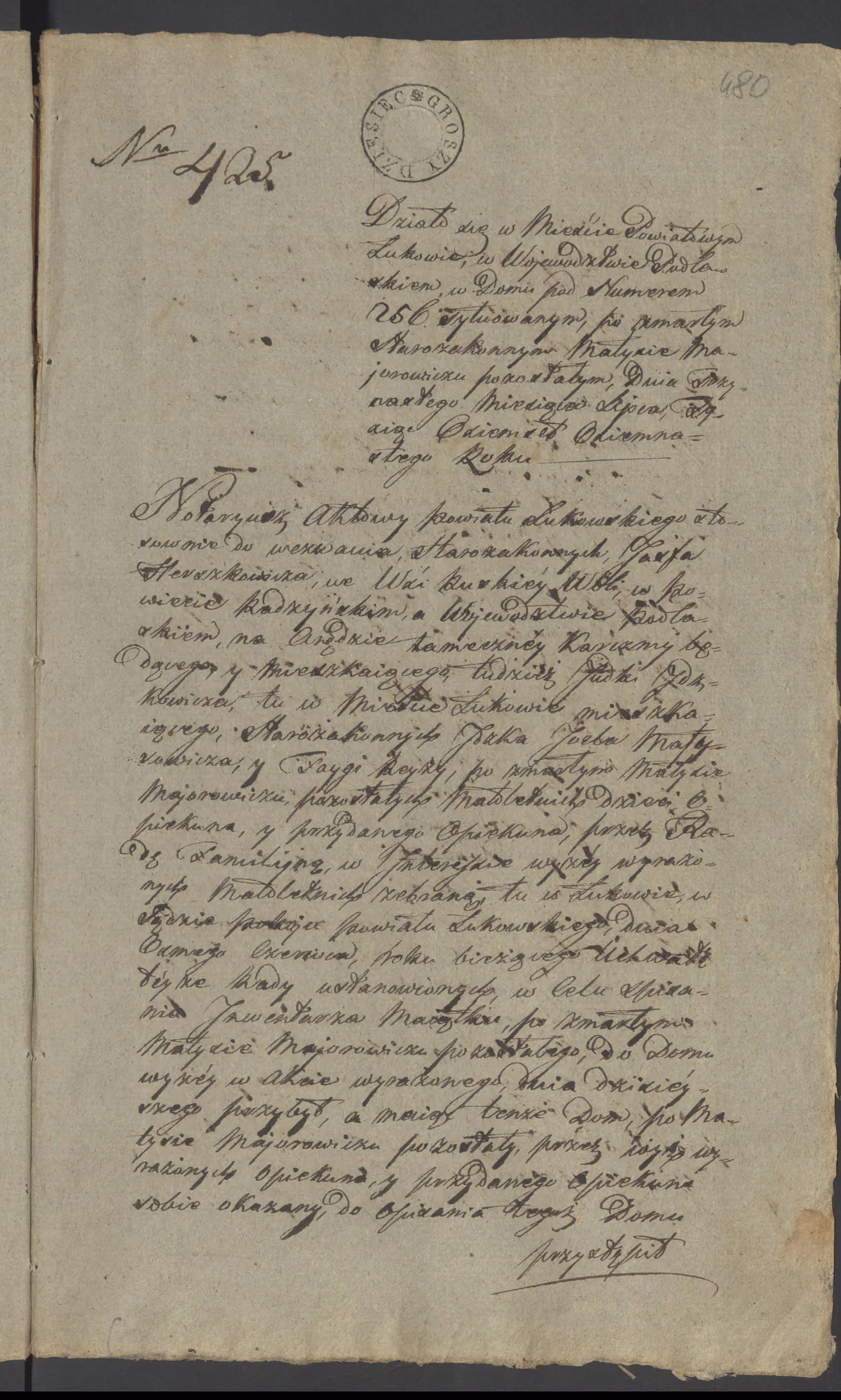 Szaniawski 425/1818, s. 1