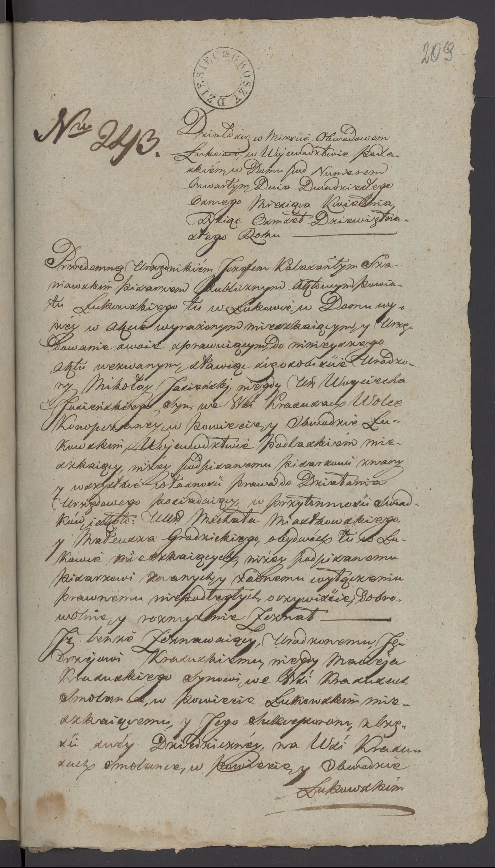 Szaniawski 243/1819, s. 1